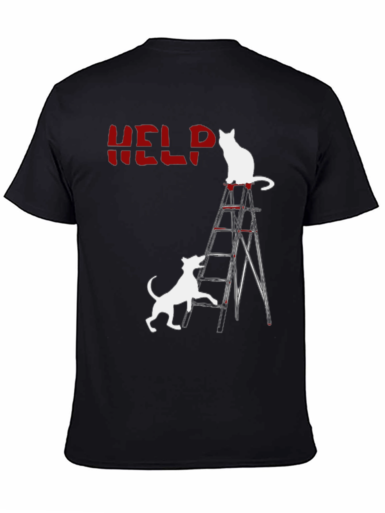 Funny Cat & Dog HELP T-Shirt