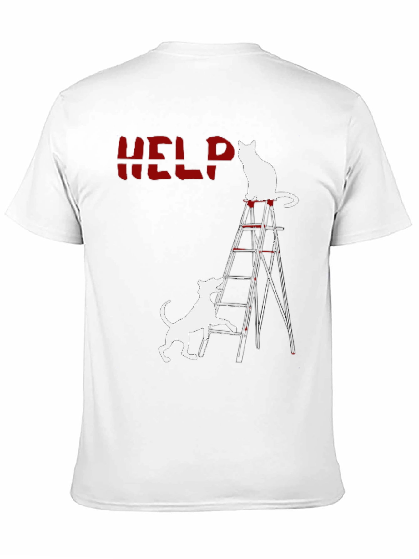 Funny Cat & Dog HELP T-Shirt