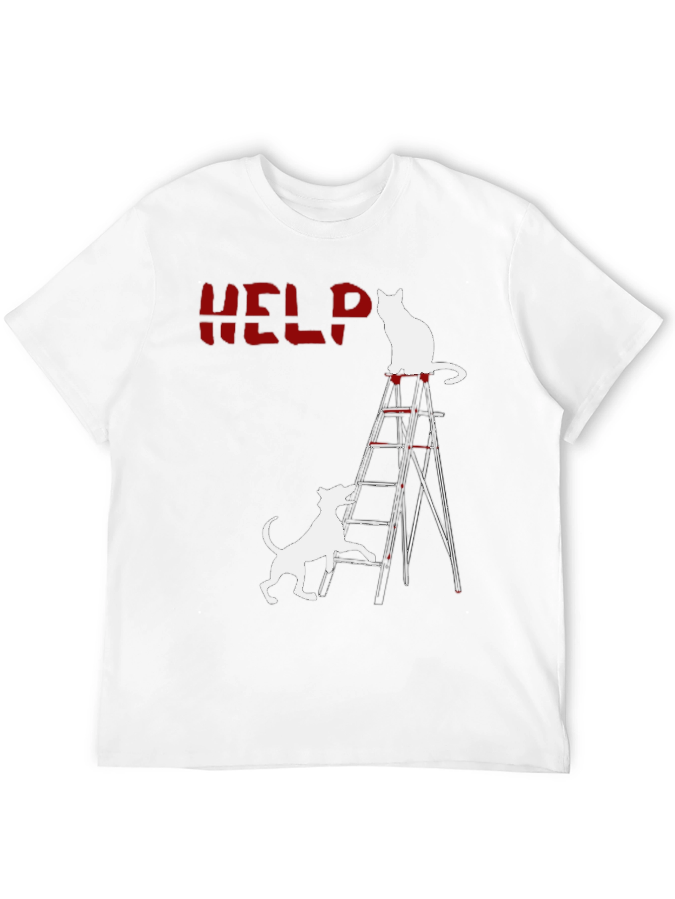 Funny Cat & Dog HELP T-Shirt