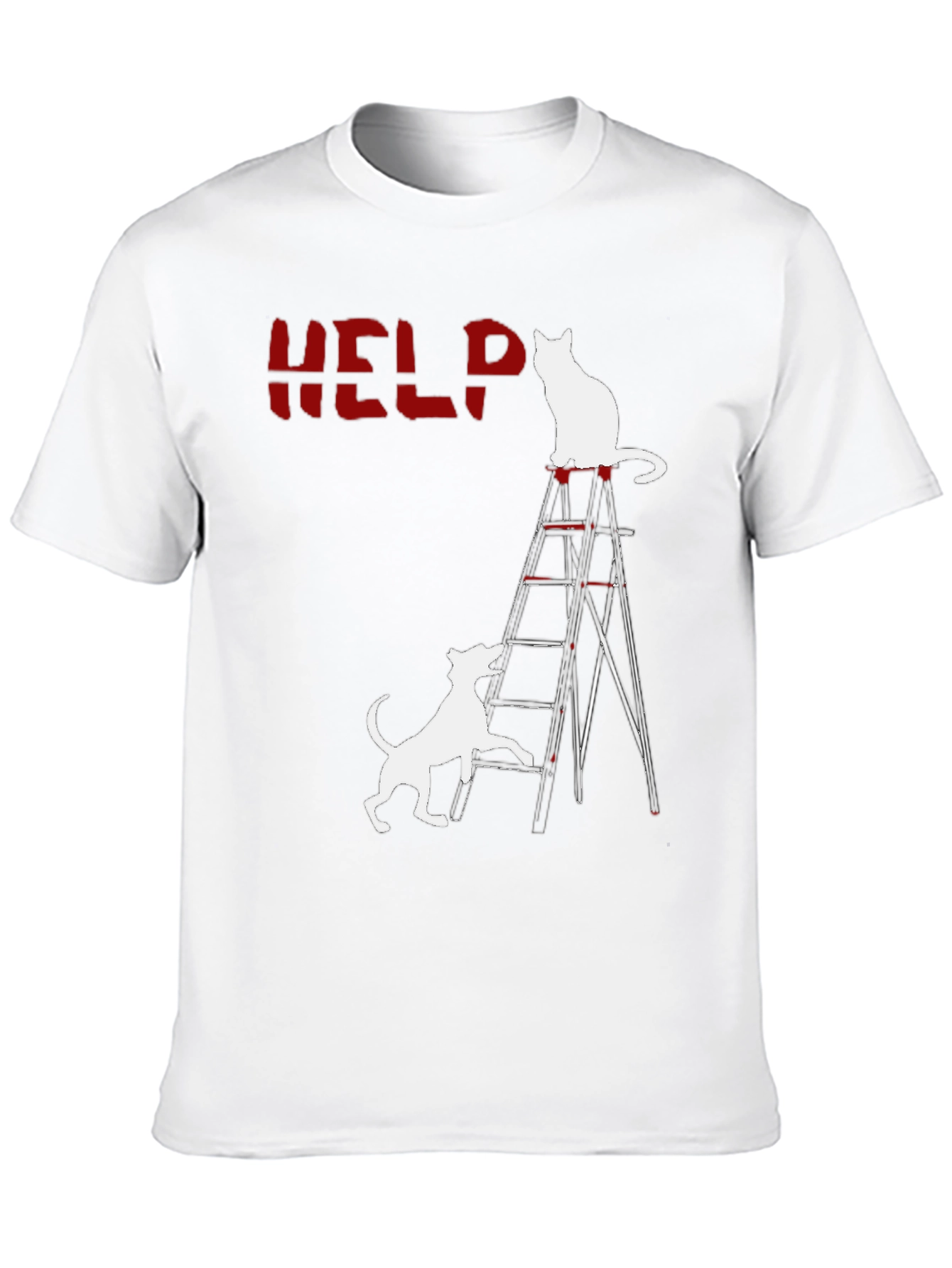 Funny Cat & Dog HELP T-Shirt