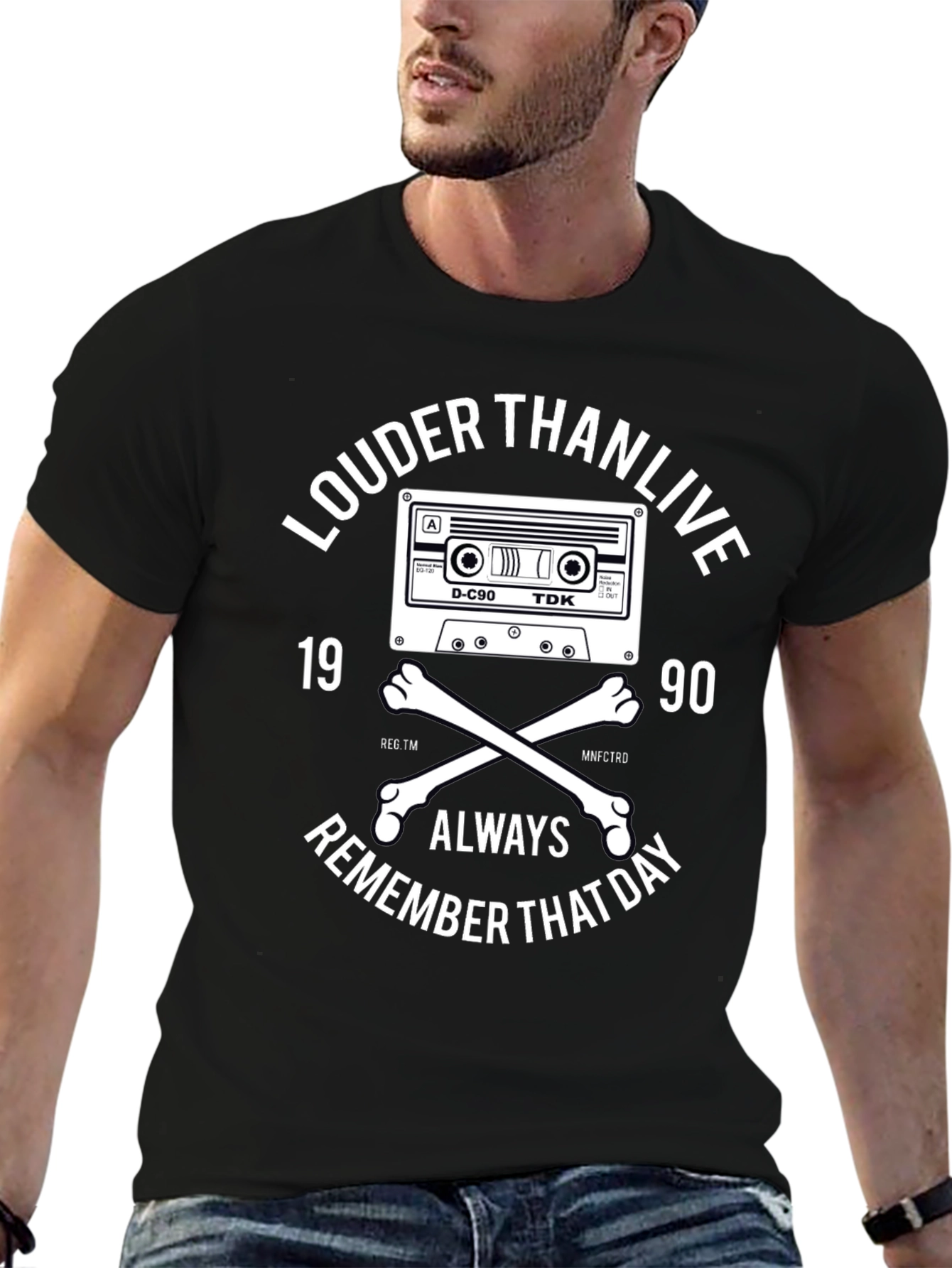 Louder Than Live 1990 Cassette Skullbones T-Shirt