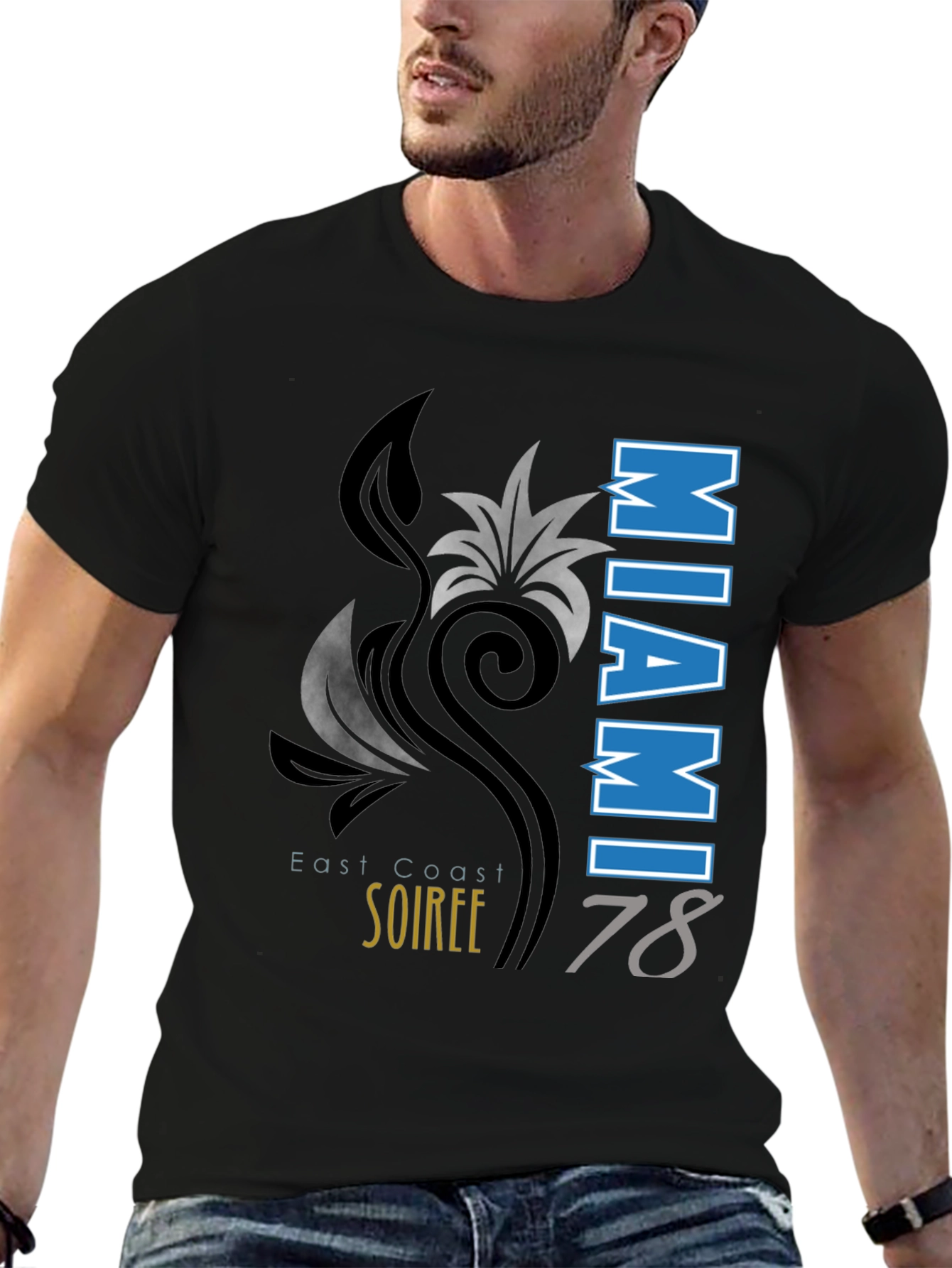 Miami Soiree 78 Black T-Shirt