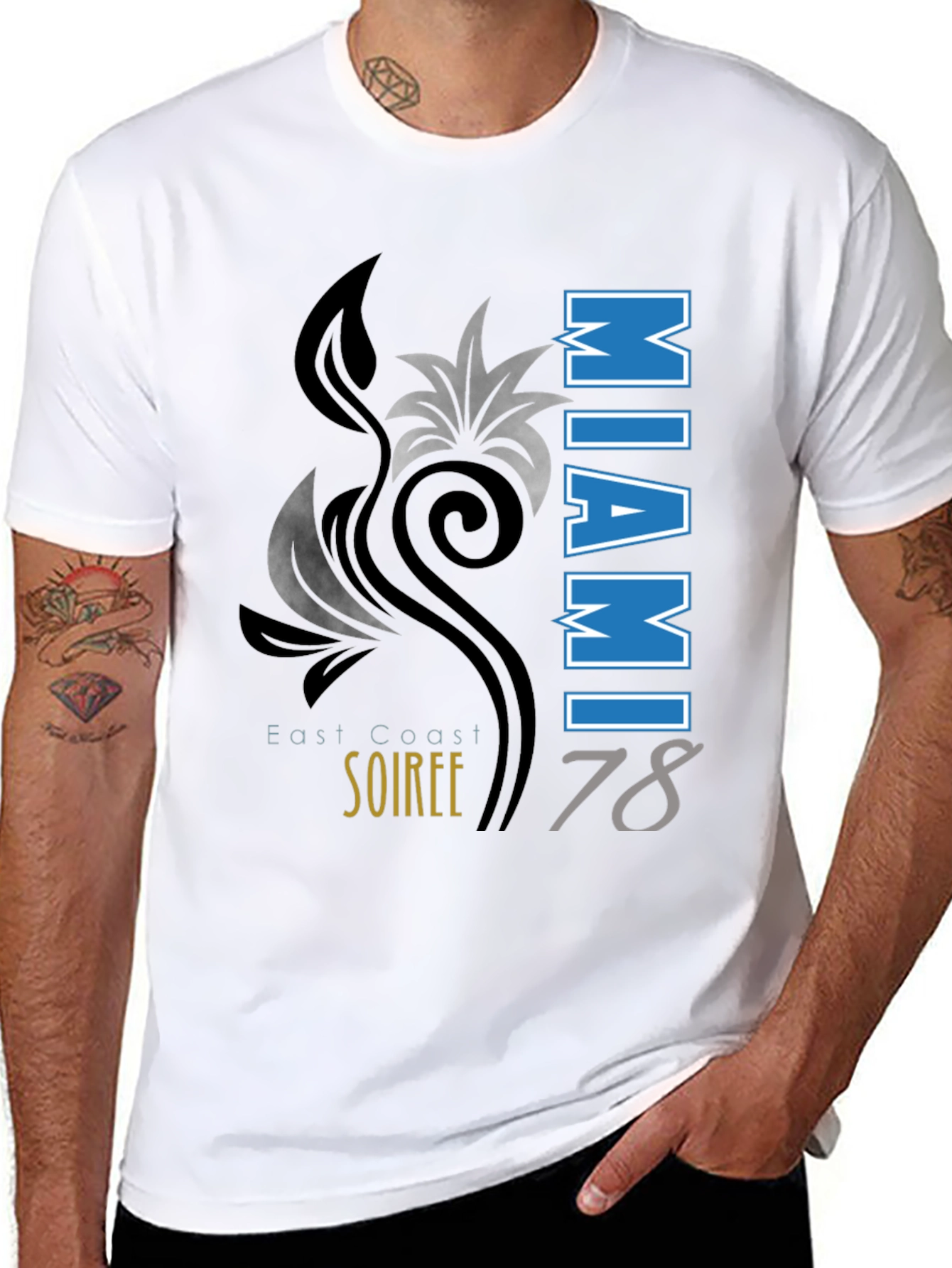 Miami Soiree 78 Black T-Shirt