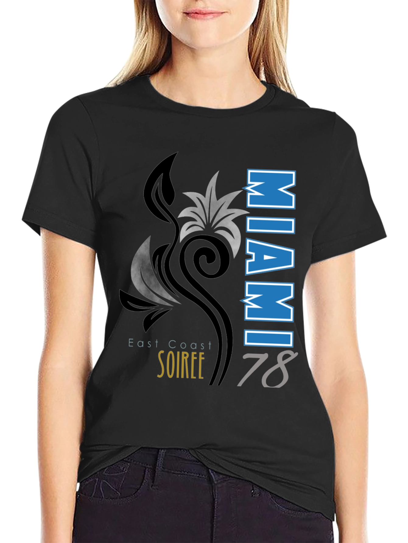 Miami Soiree 78 Black T-Shirt