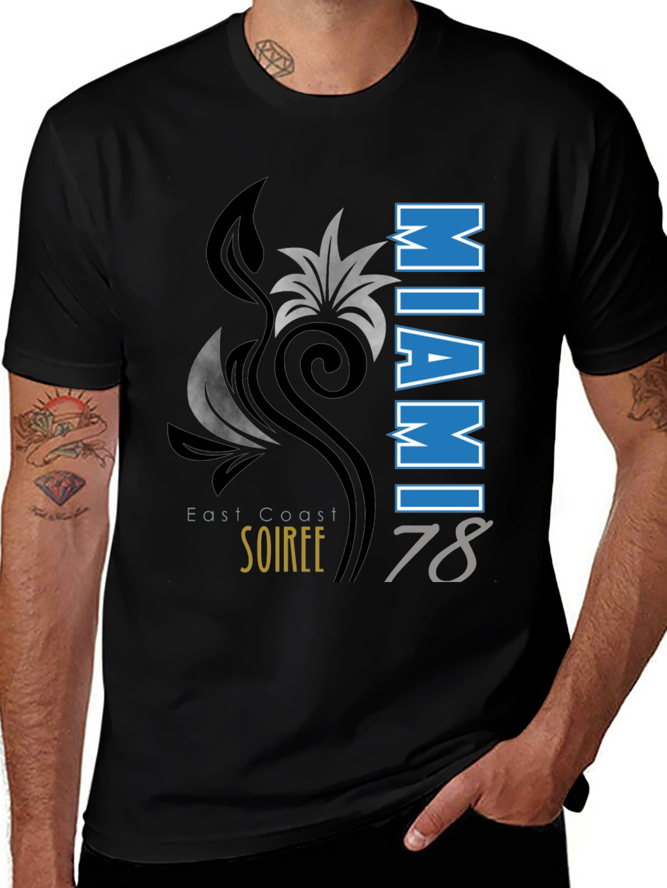 Miami Soiree 78 Black T-Shirt