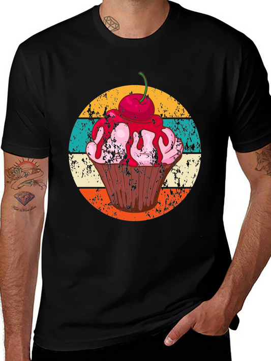 Retro Cupcake Graphic T-Shirt