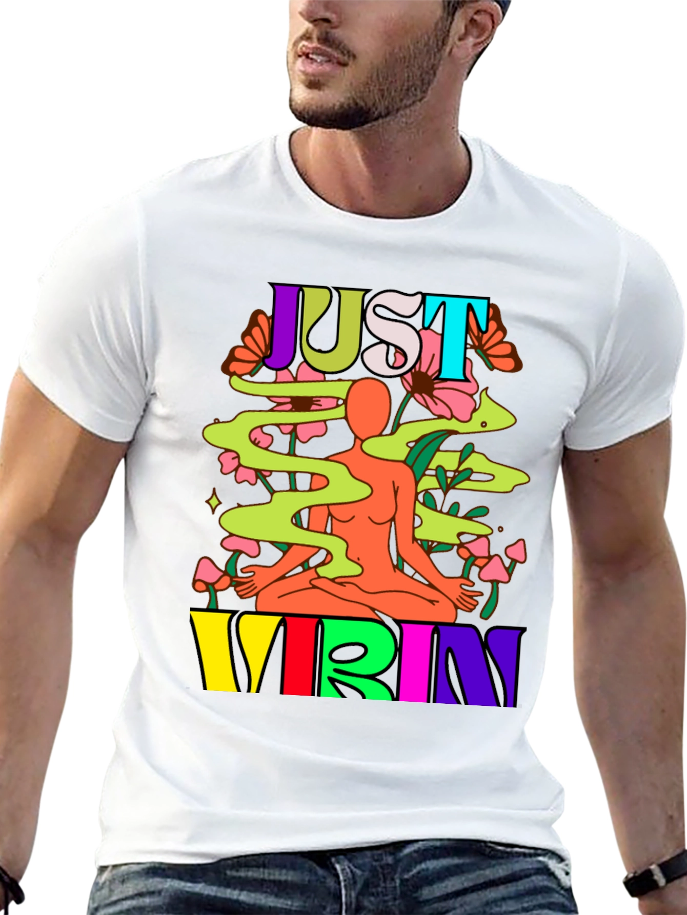Just Vibin Graphic Tee - Black