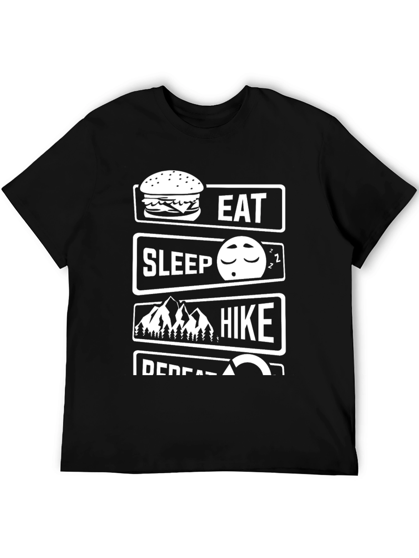 Eat Sleep Hike Repeat Black T-Shirt
