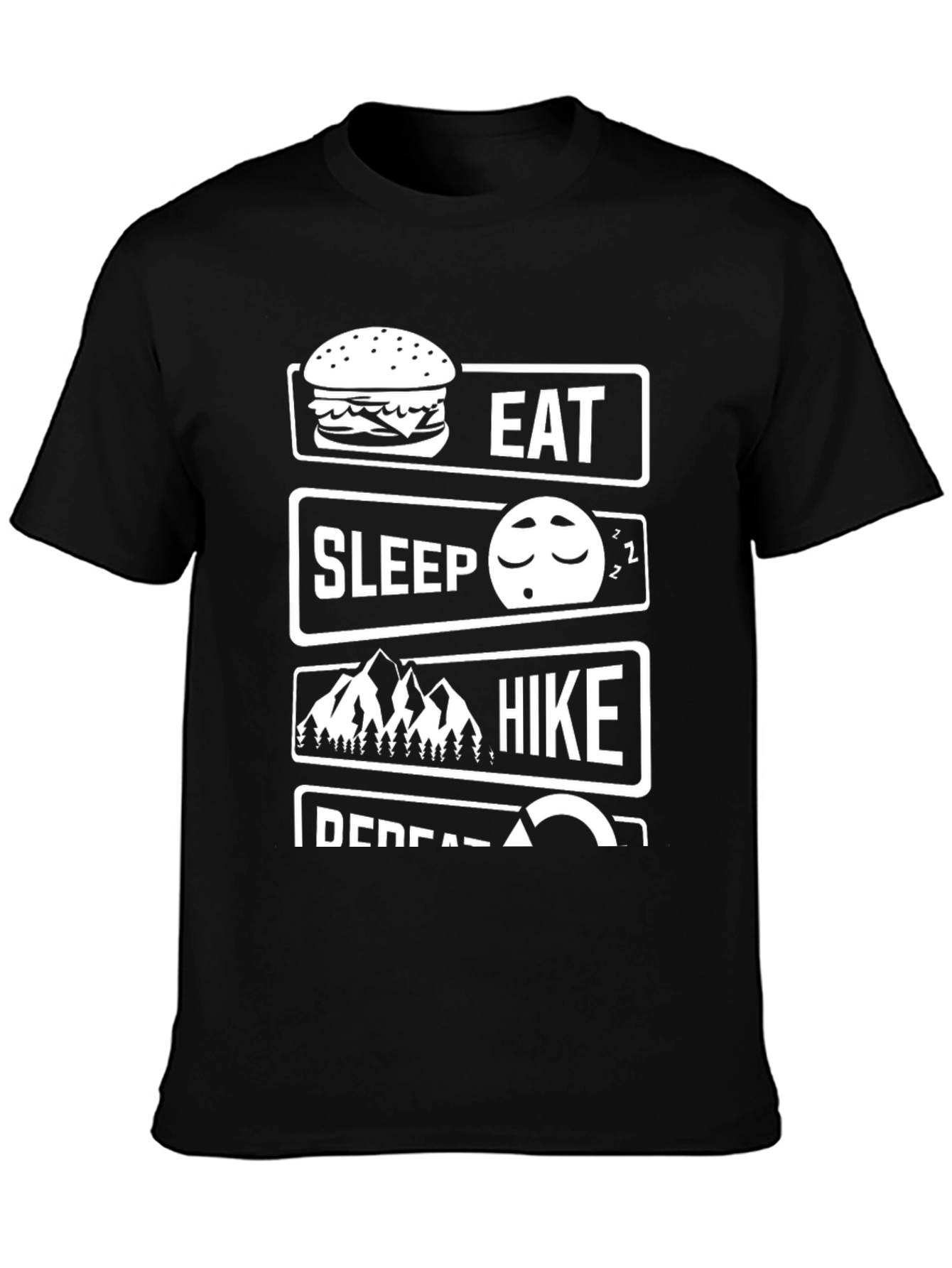 Eat Sleep Hike Repeat Black T-Shirt