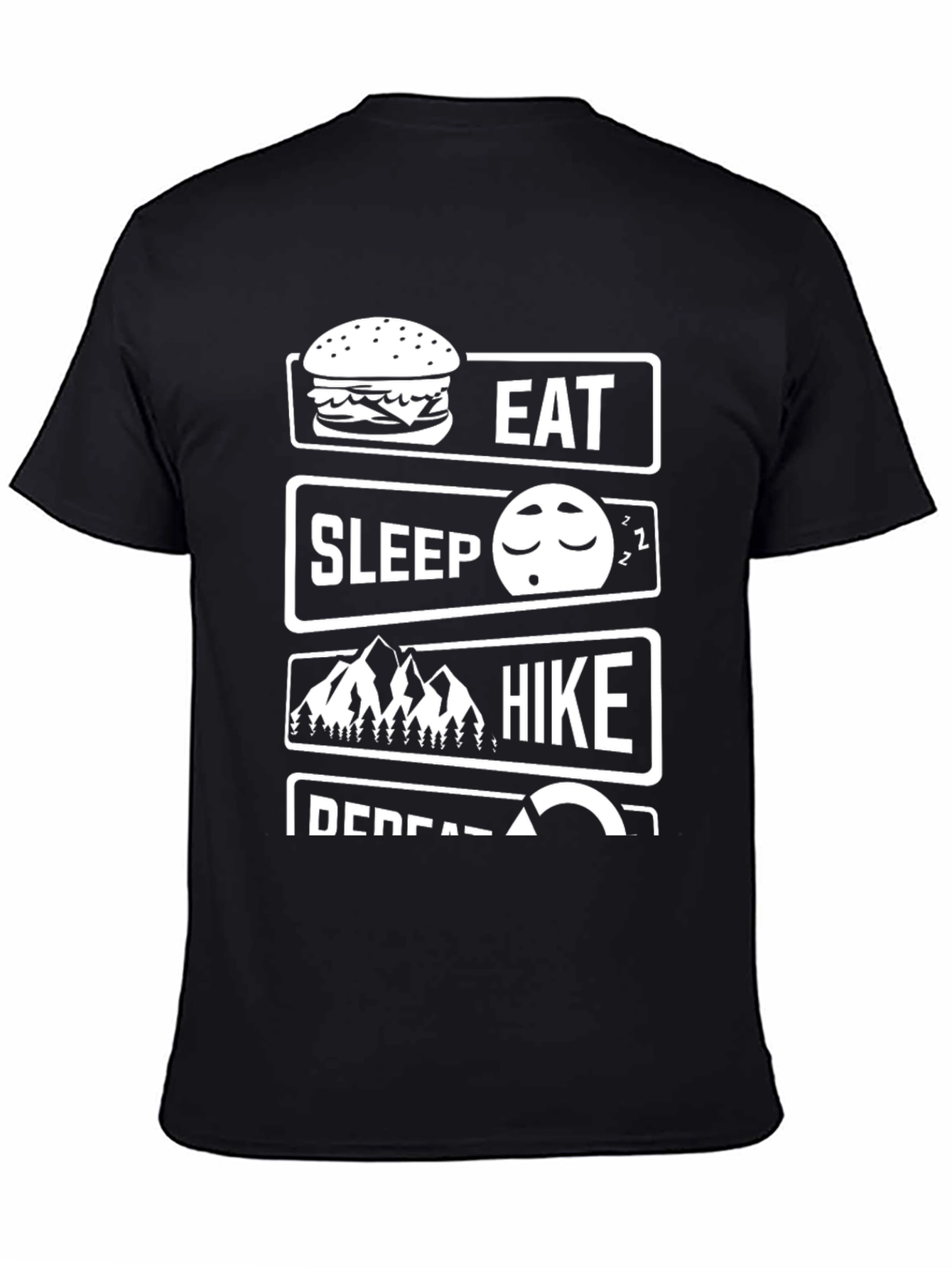 Eat Sleep Hike Repeat Black T-Shirt