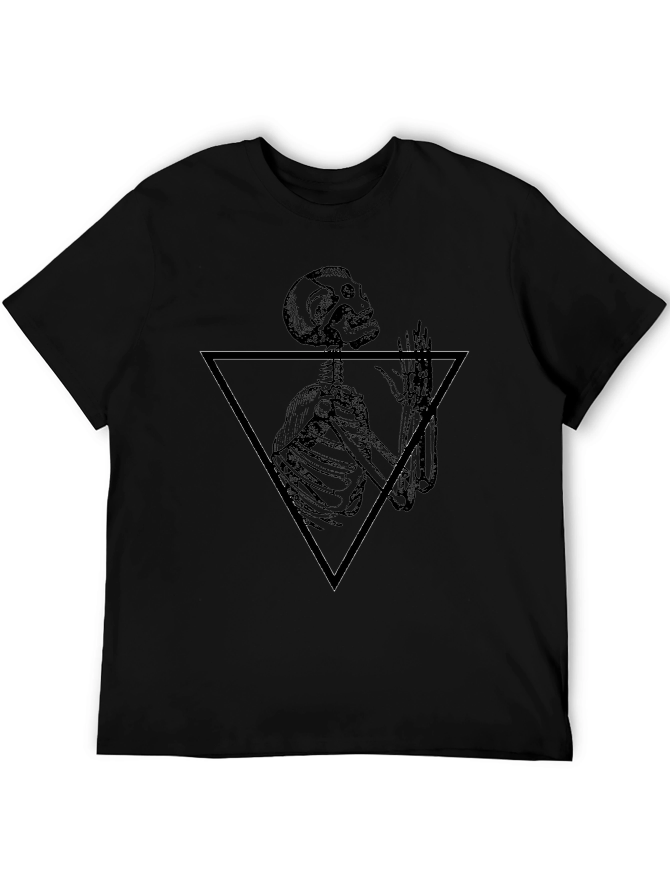 Grim Reaper Triangle Graphic Black T-Shirt