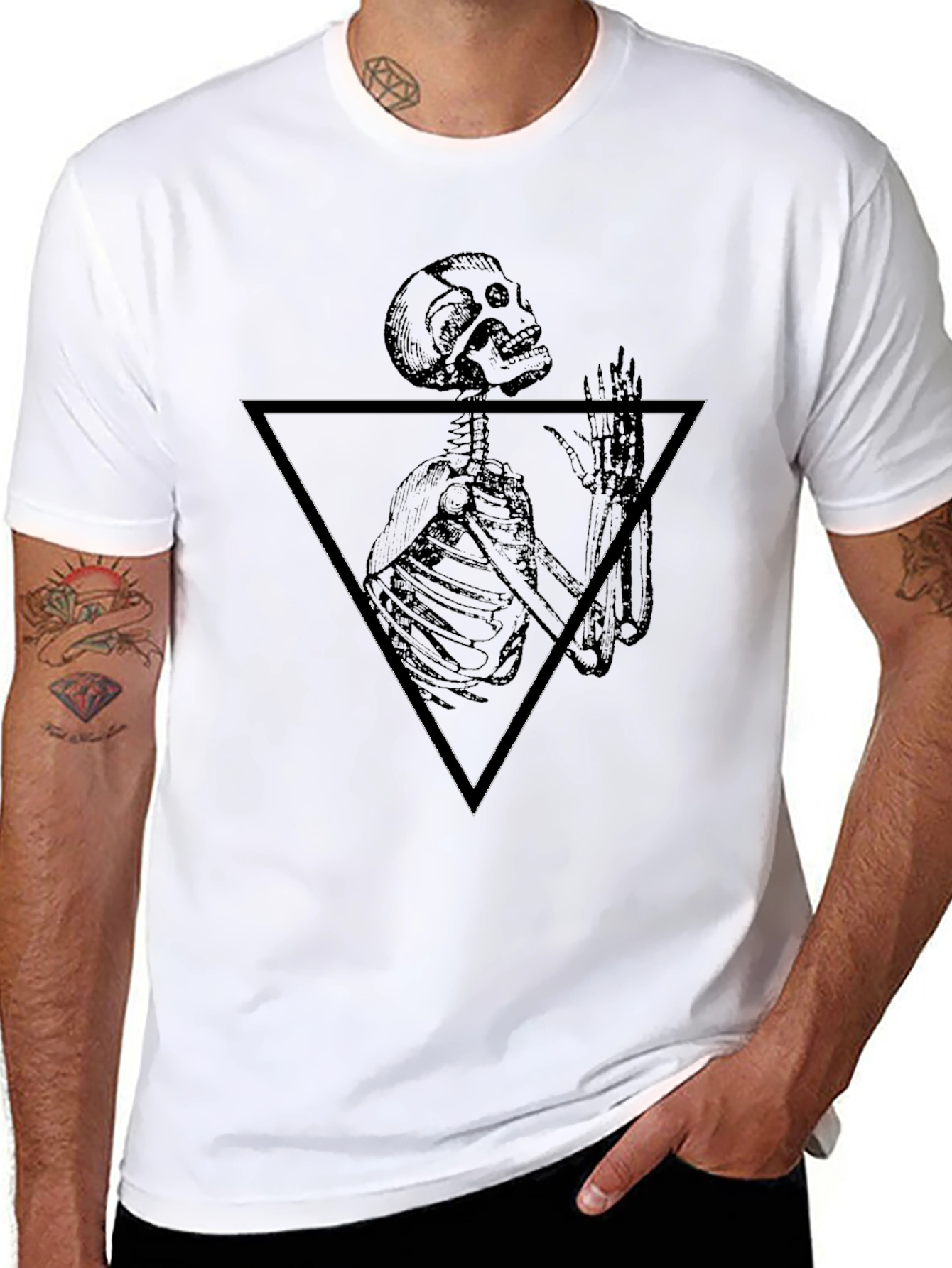 Grim Reaper Triangle Graphic Black T-Shirt