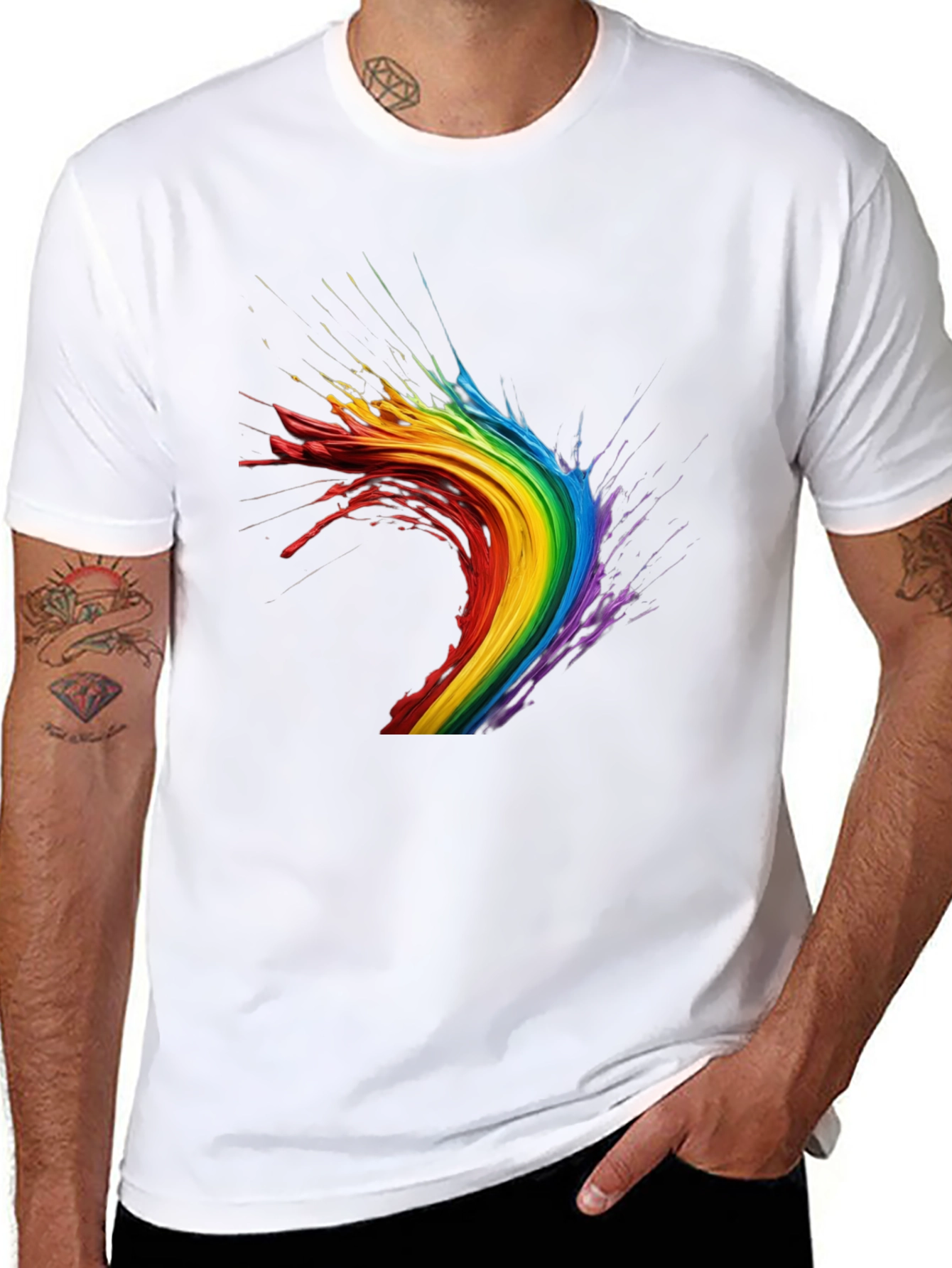 Rainbow Splash Graphic Tee