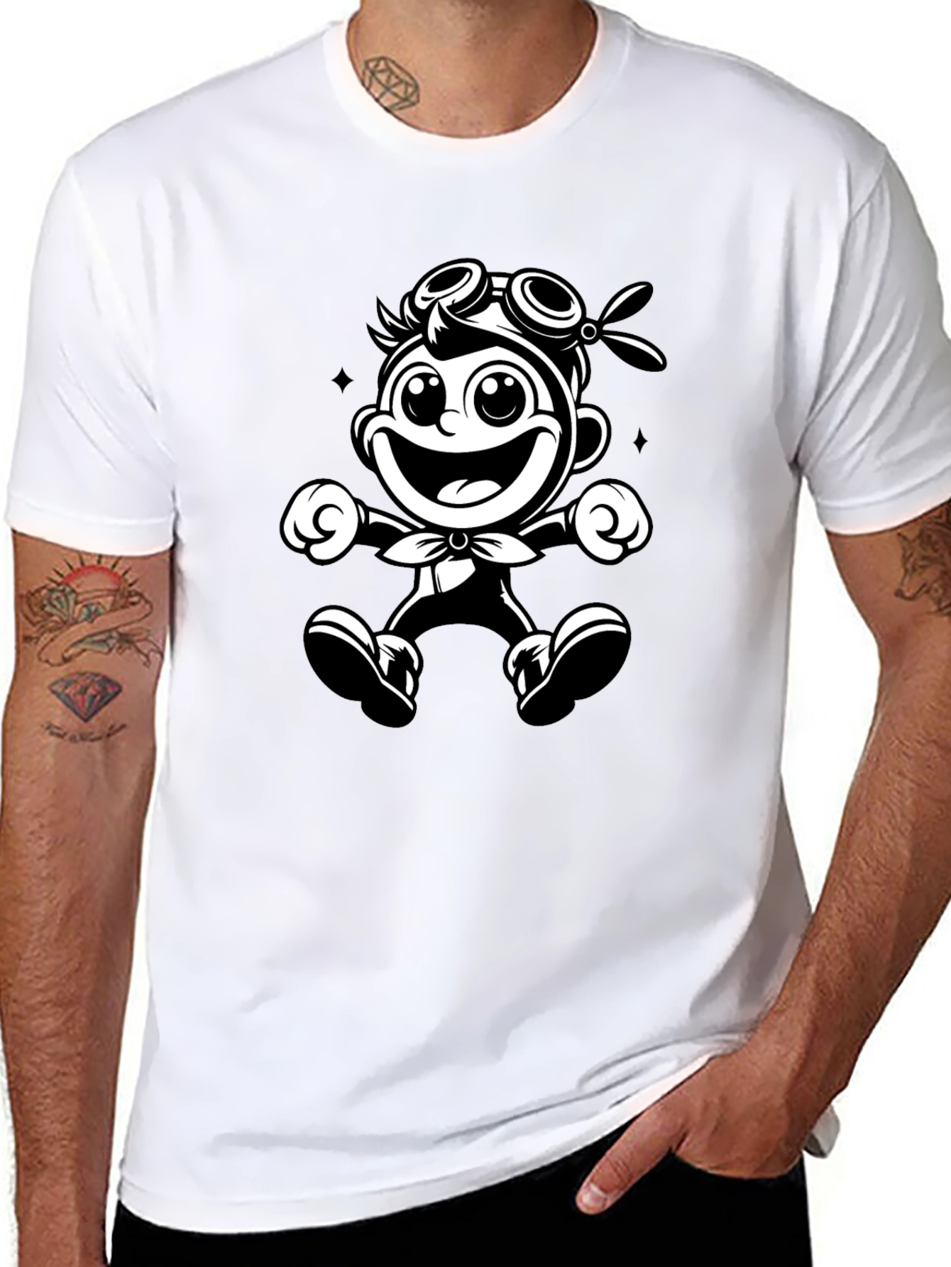 Cartoon Character Black T-Shirt