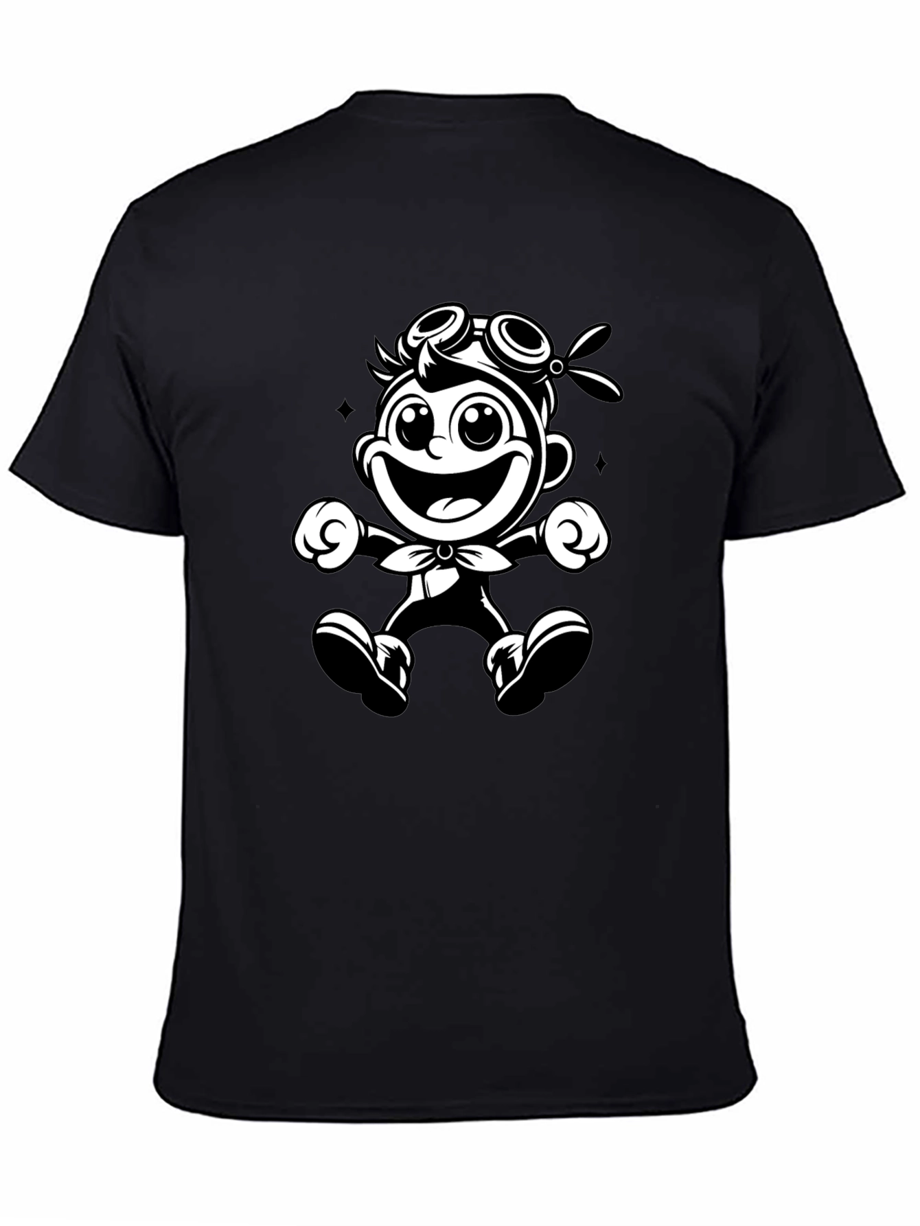 Cartoon Character Black T-Shirt