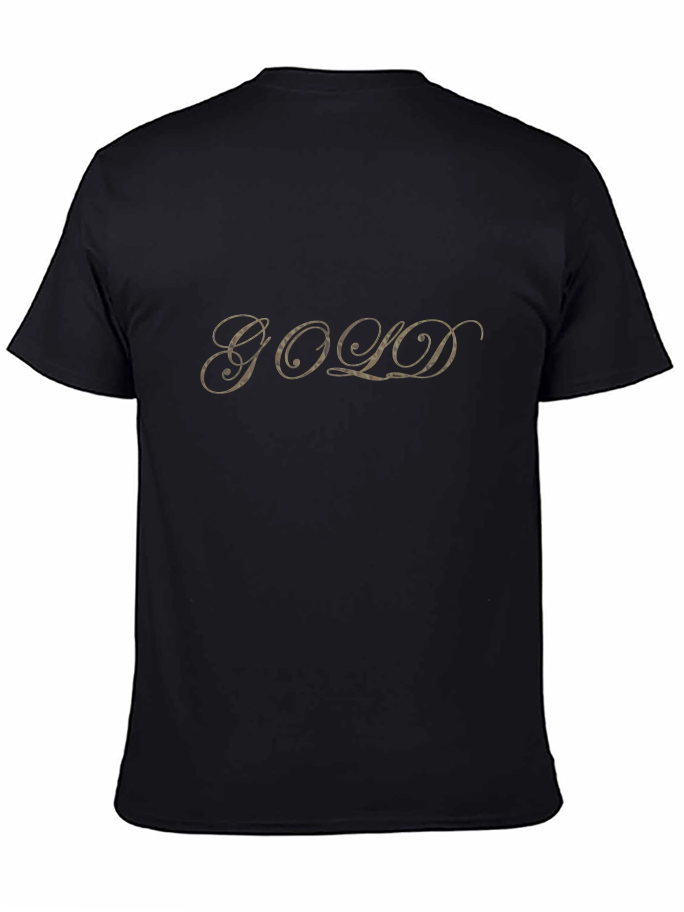 Gold Lettered Graphic Black T-Shirt