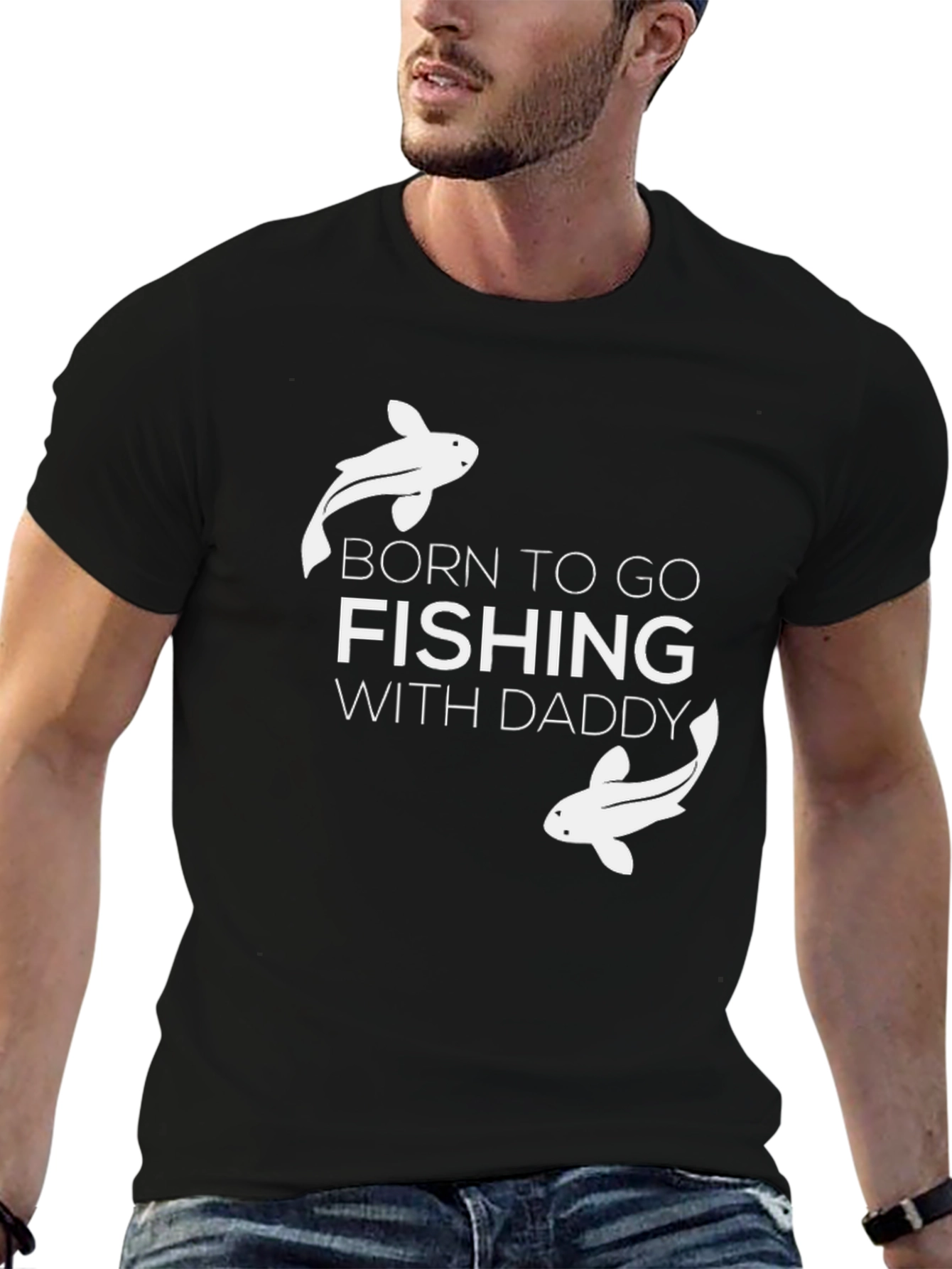 Fishing With Daddy T-Shirt - Black