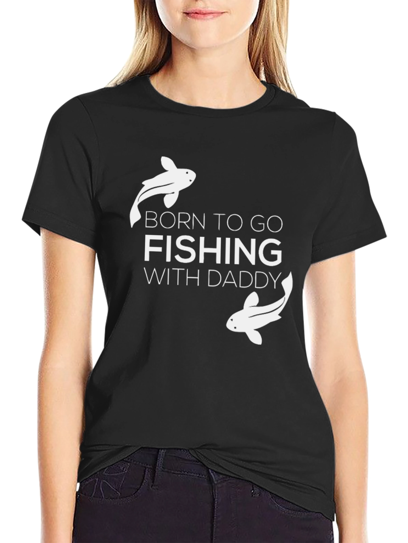Fishing With Daddy T-Shirt - Black