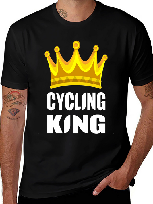 Cycling King T-Shirt - Golden Crown Design