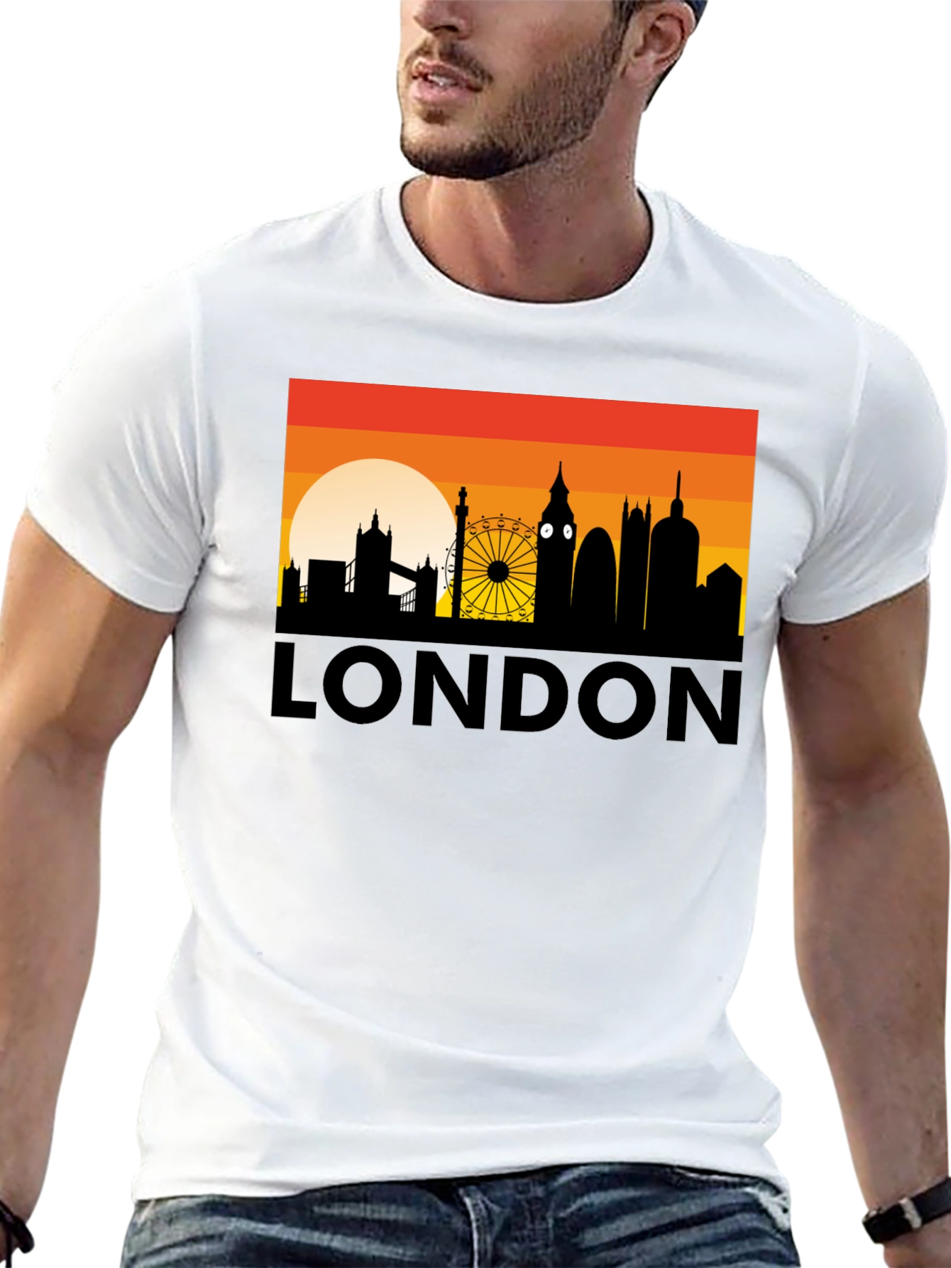 London Skyline Graphic Tee - City Silhouette T-Shirt