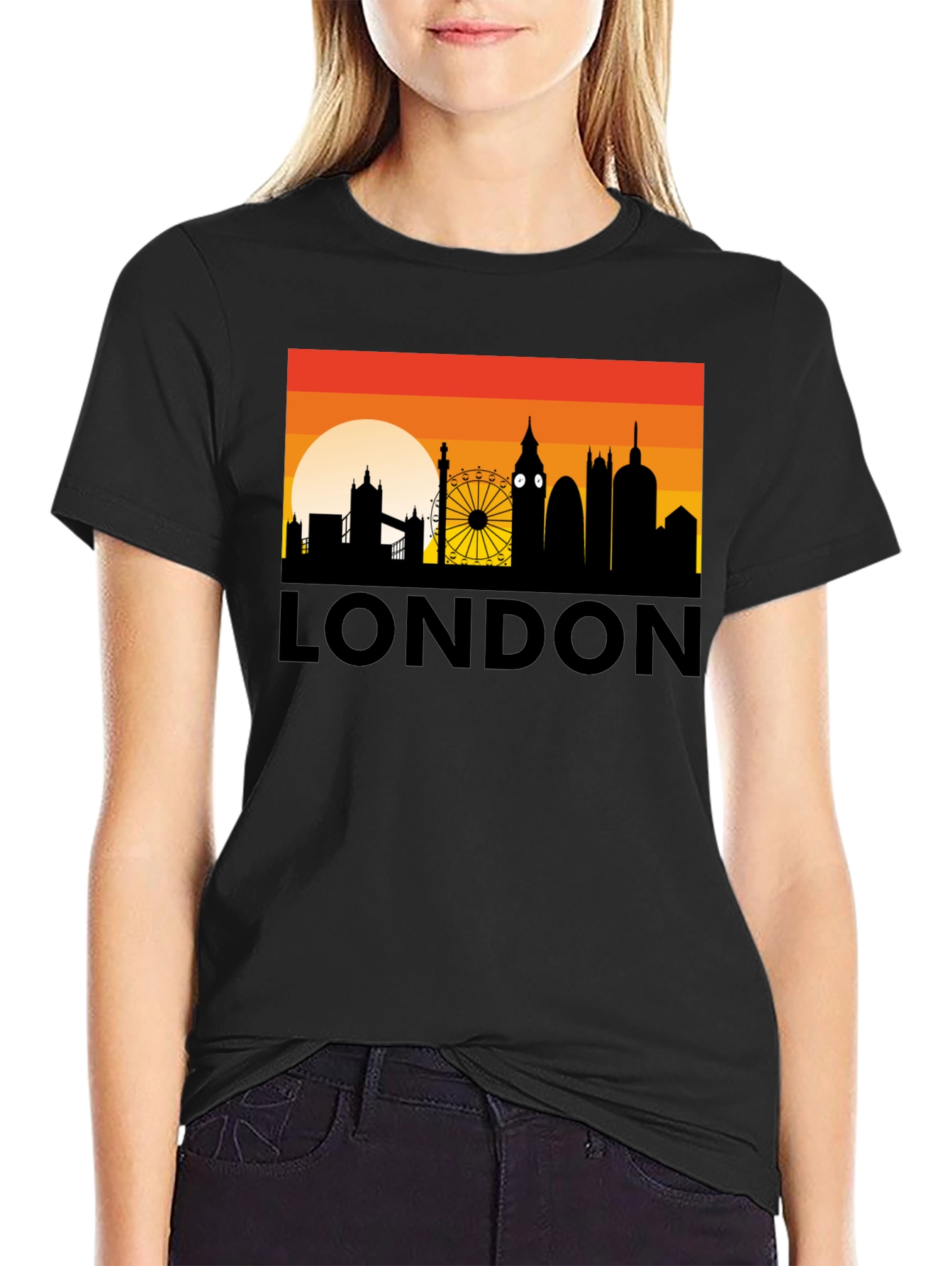 London Skyline Graphic Tee - City Silhouette T-Shirt