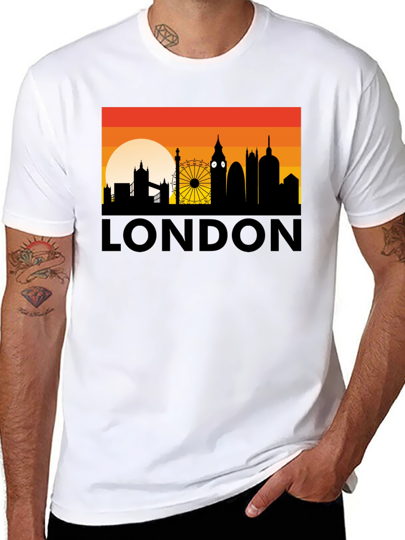 London Skyline Graphic Tee - City Silhouette T-Shirt