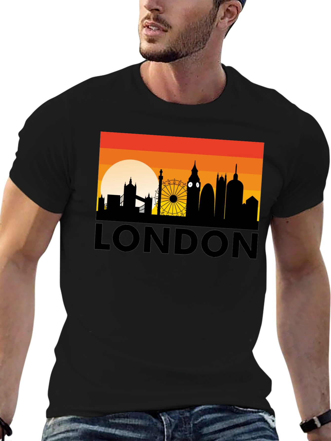 London Skyline Graphic Tee - City Silhouette T-Shirt