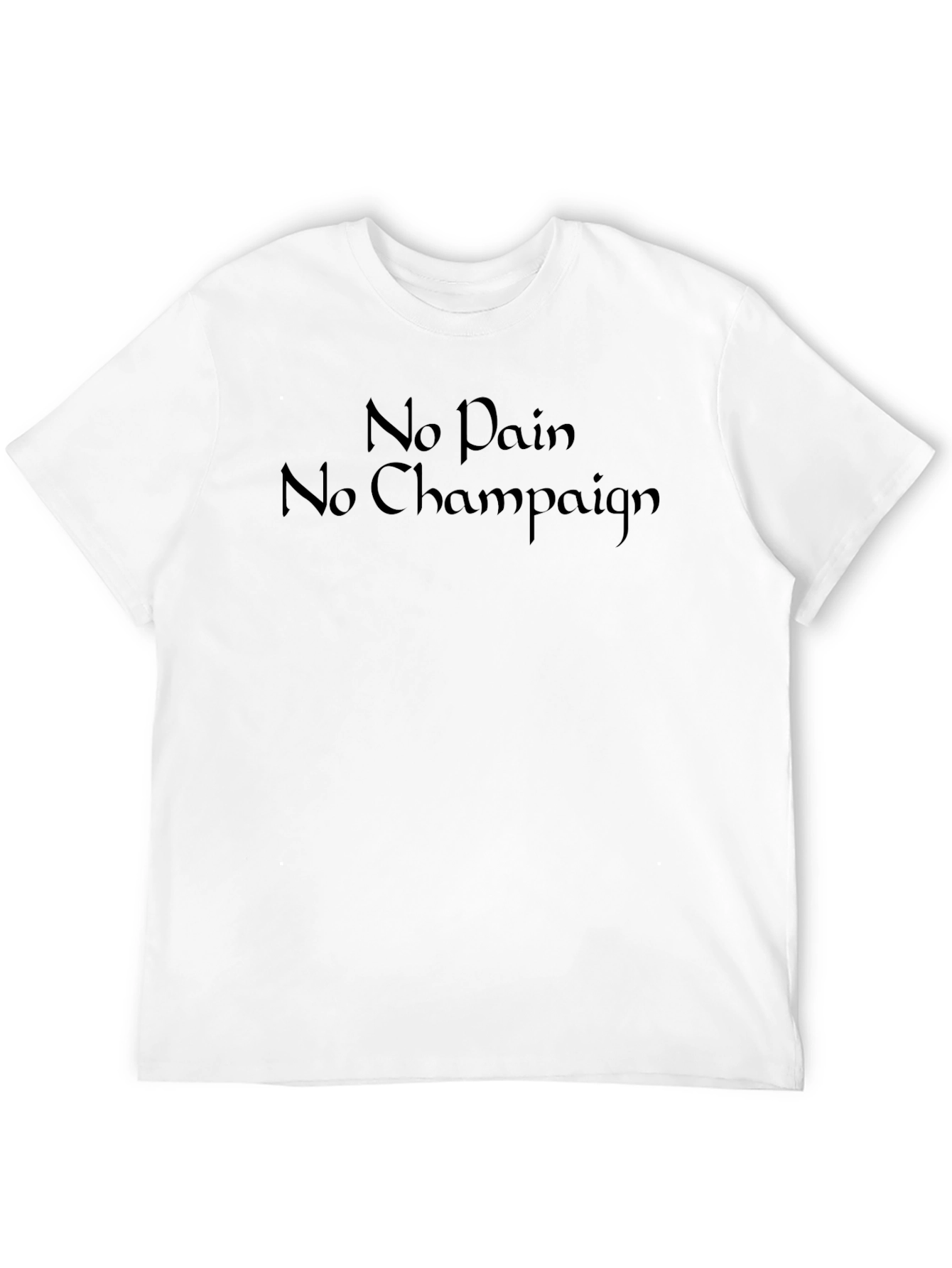 No Pain No Champaign Black T-Shirt