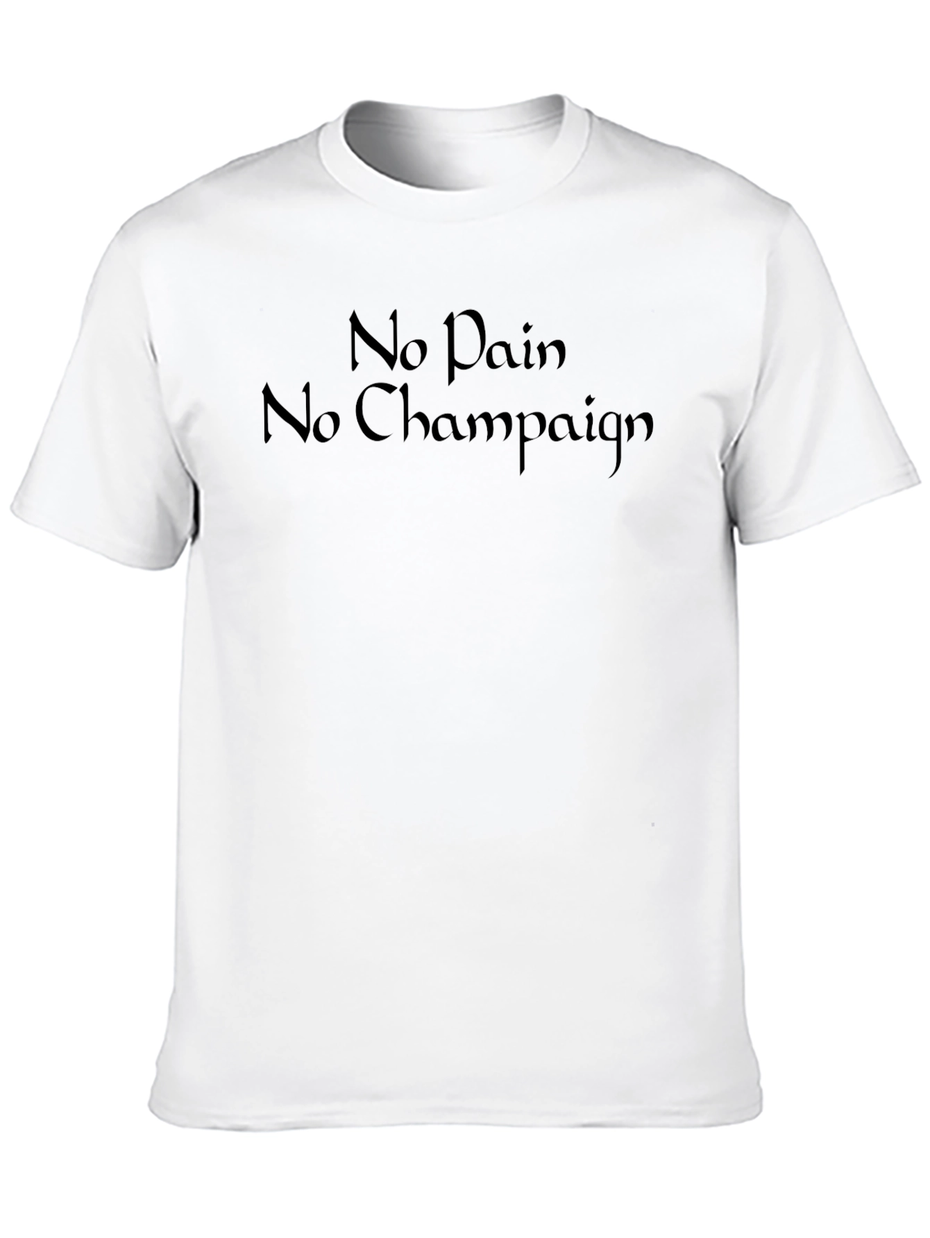 No Pain No Champaign Black T-Shirt
