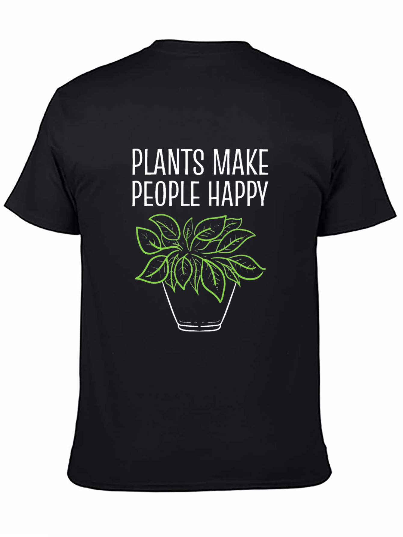 Plants Make People Happy Graphic Tee - Black