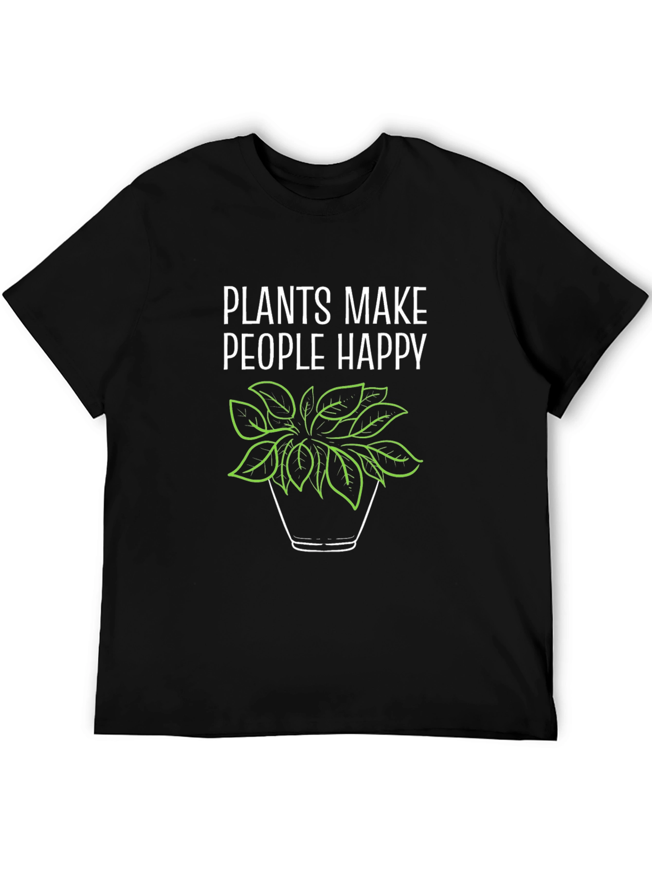 Plants Make People Happy Graphic Tee - Black