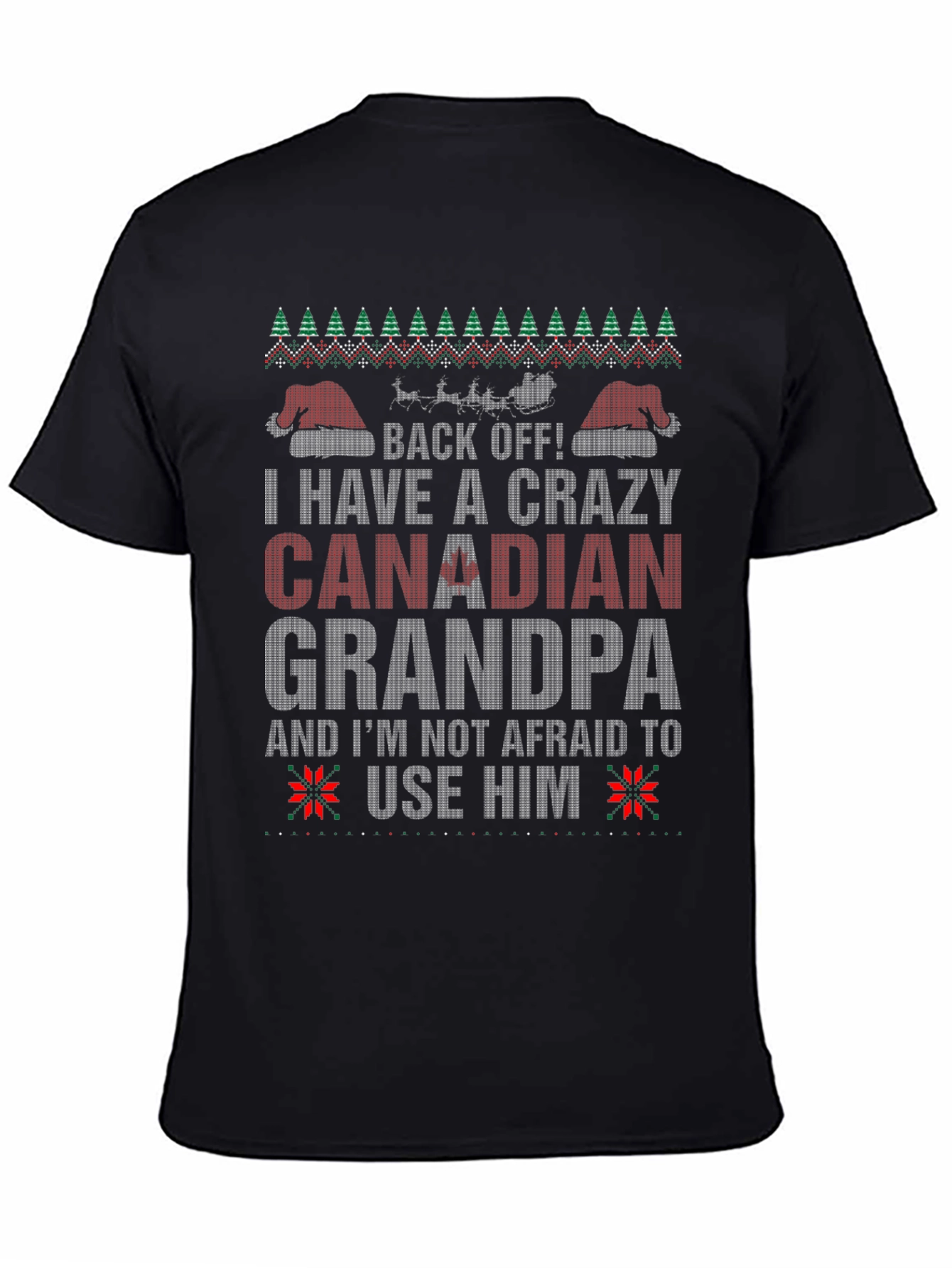 Crazy Canadian Grandpa Christmas T-Shirt