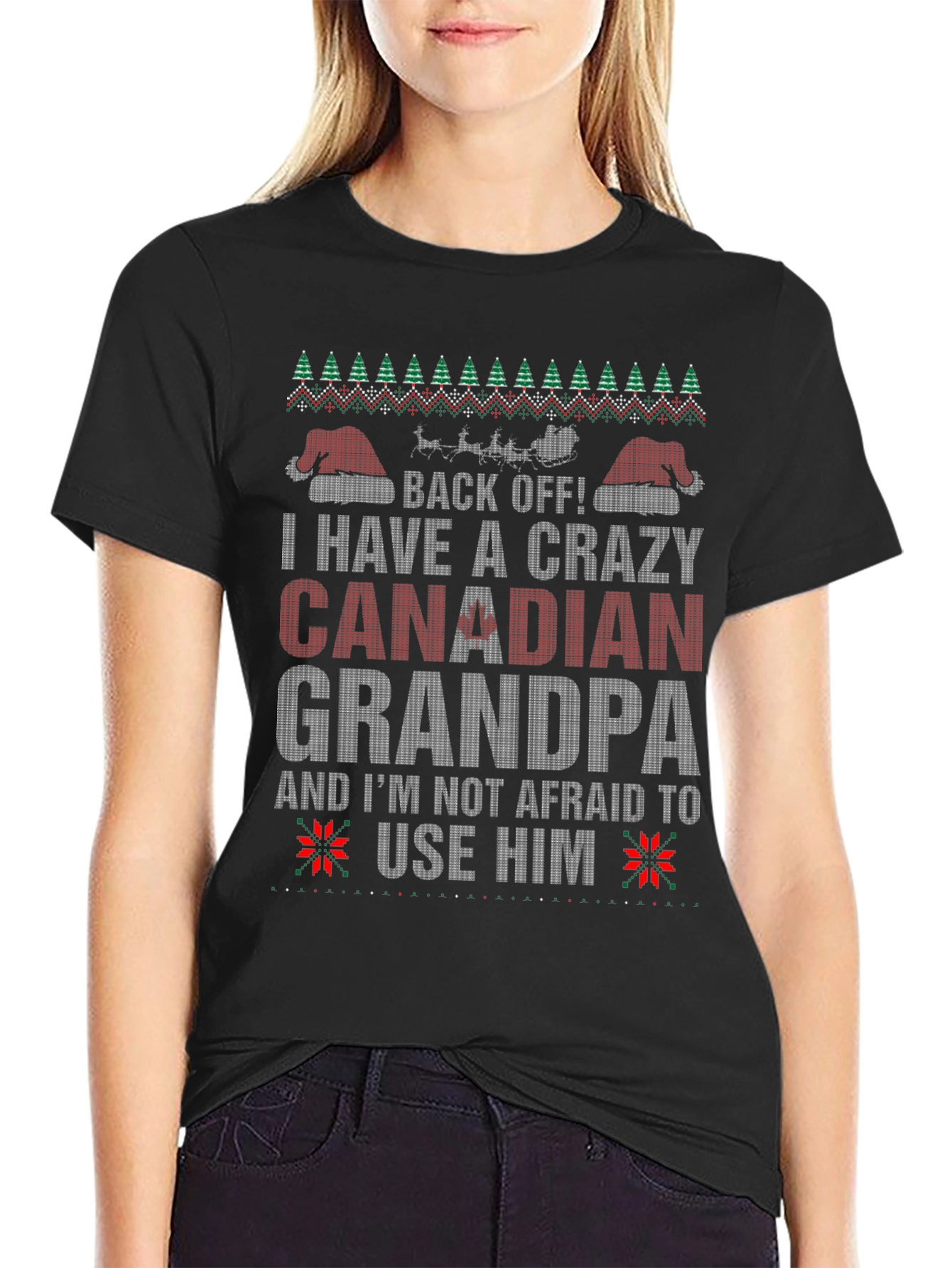 Crazy Canadian Grandpa Christmas T-Shirt