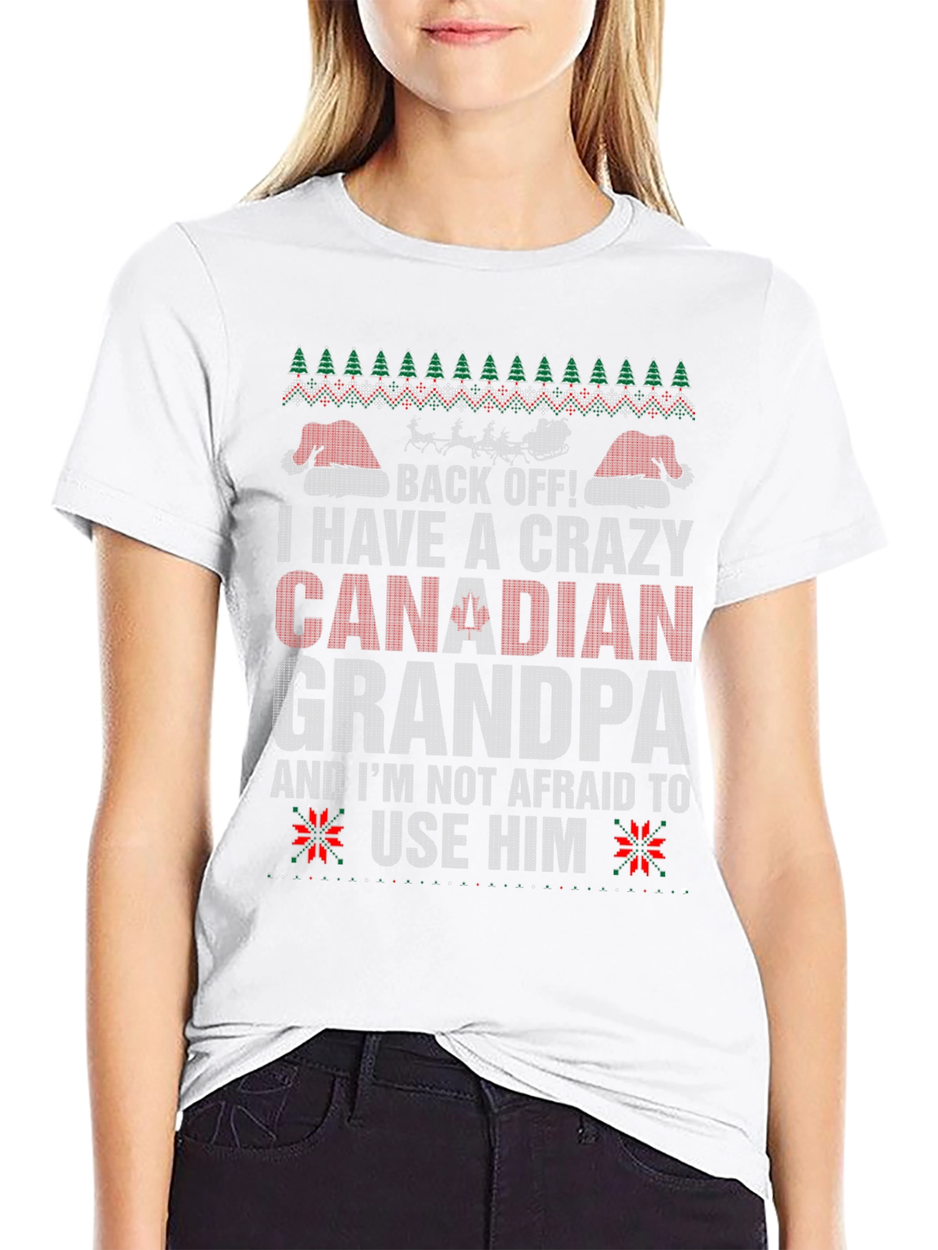 Crazy Canadian Grandpa Christmas T-Shirt