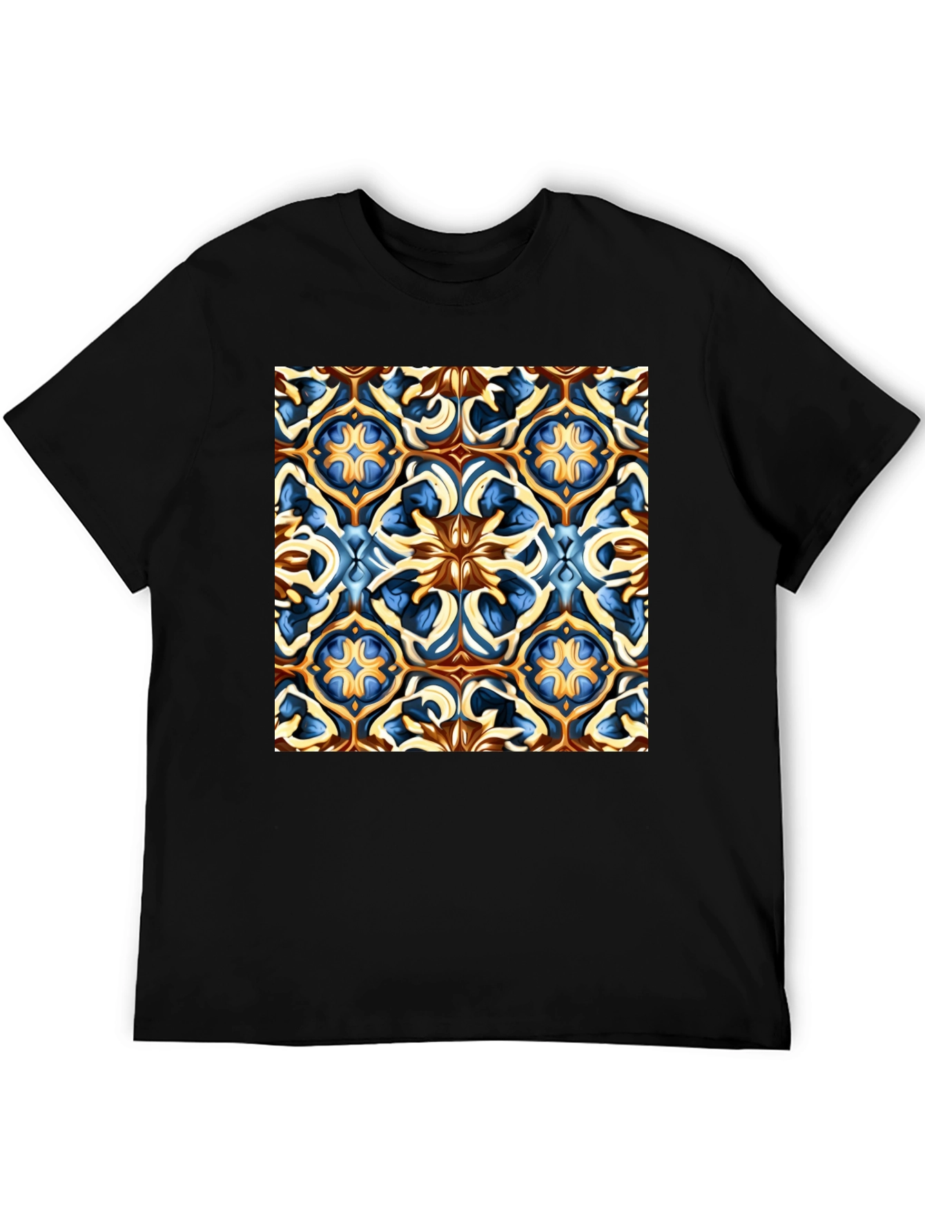Artistic Patterned Black T-Shirt