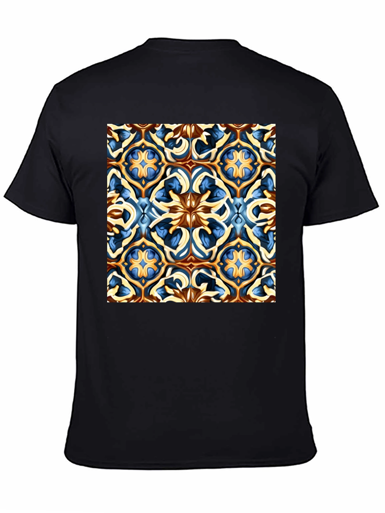 Artistic Patterned Black T-Shirt