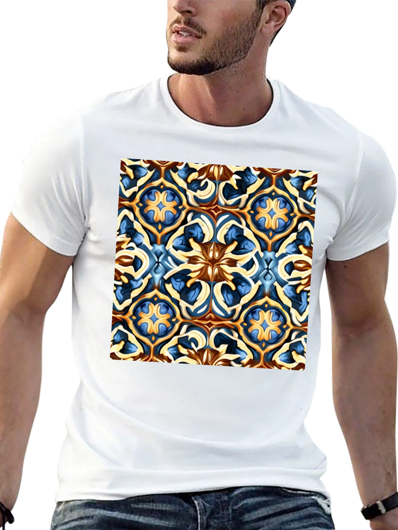 Artistic Patterned Black T-Shirt