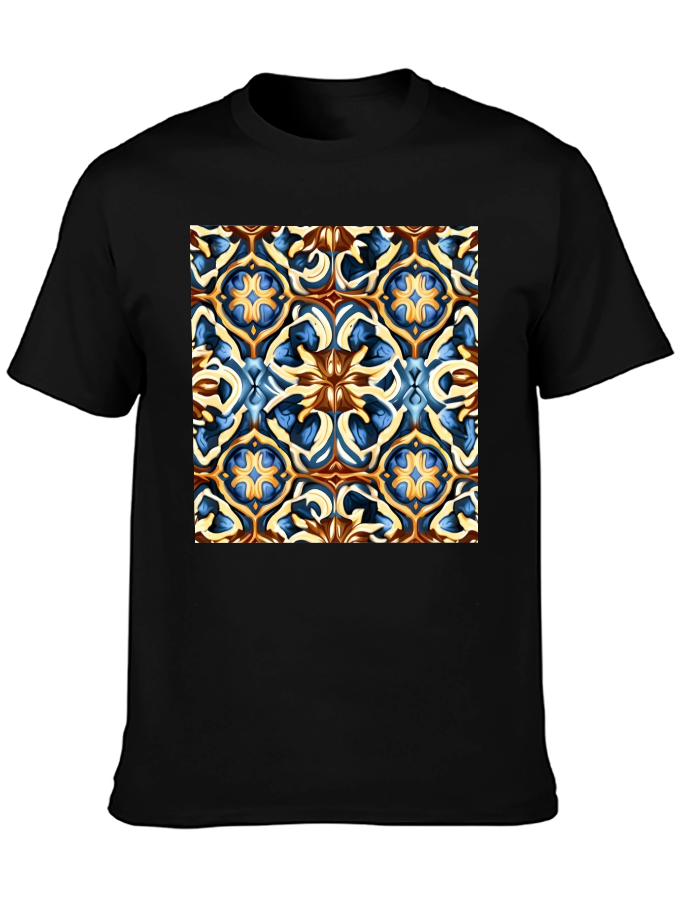 Artistic Patterned Black T-Shirt