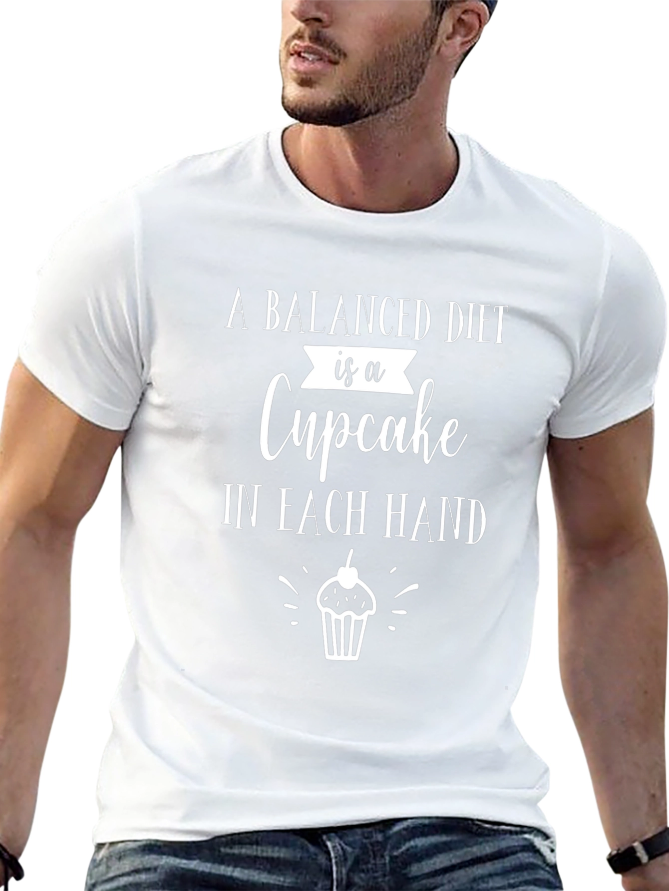 Balanced Diet Cupcake Graphic T-Shirt