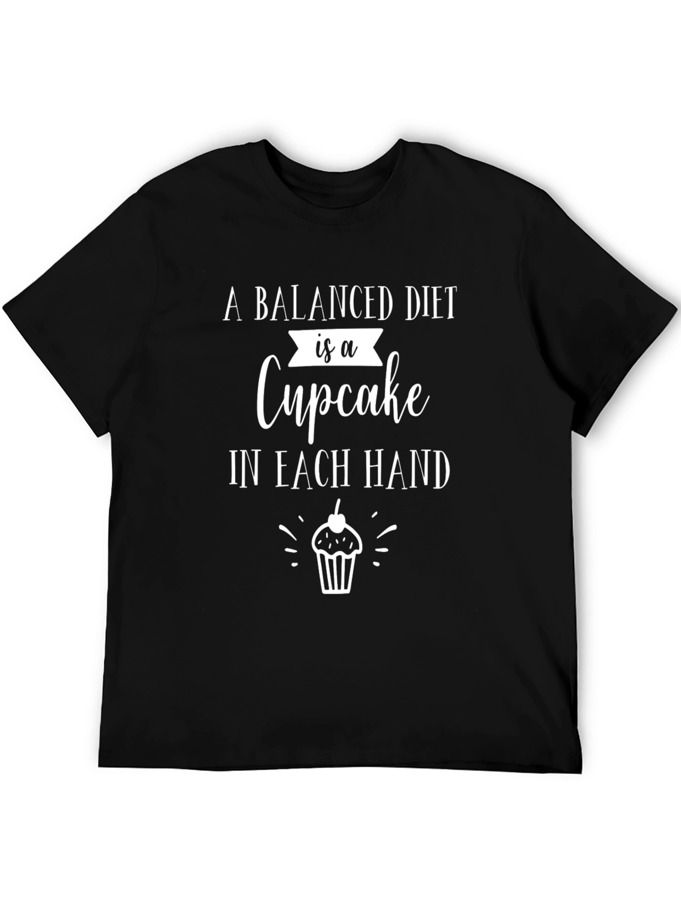 Balanced Diet Cupcake Graphic T-Shirt