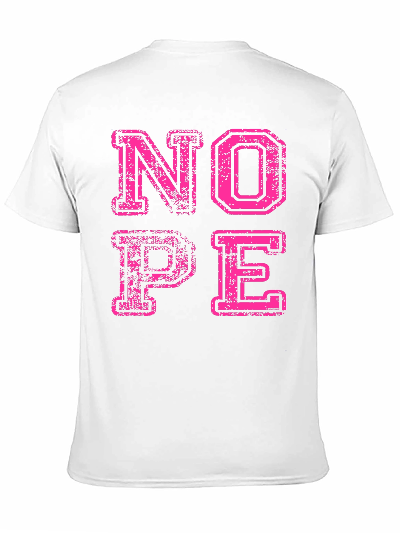 Nope Graphic Tee - Distressed Pink Print
