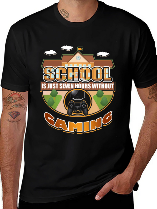 School vs. Gaming T-Shirt - Funny Gamer Tee