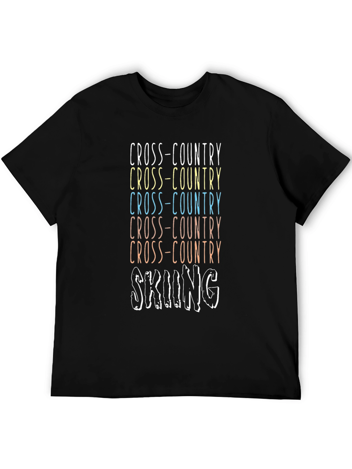 Cross-Country Skiing Graphic Tee - Black