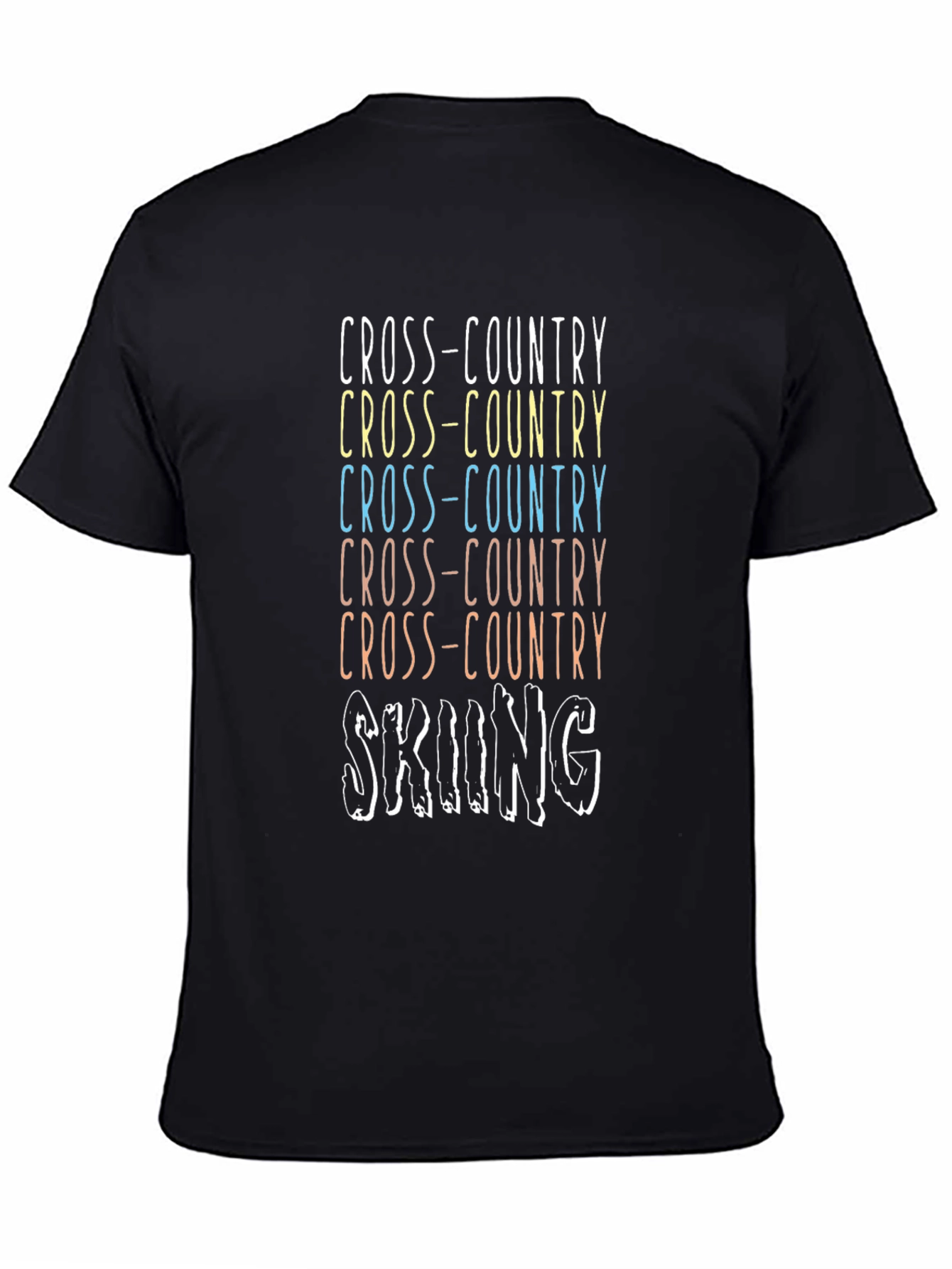 Cross-Country Skiing Graphic Tee - Black