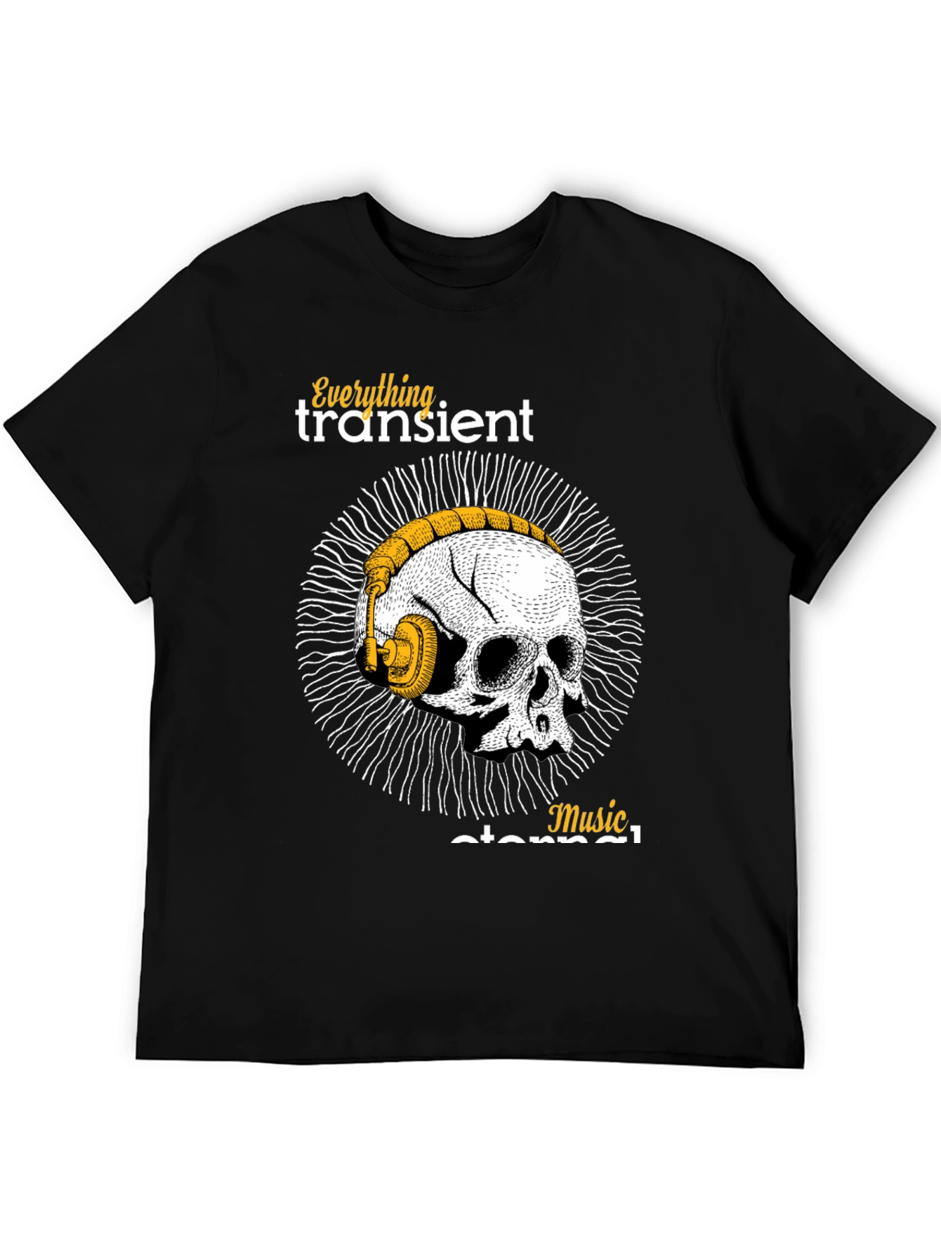 Skull & Headphones Graphic T-Shirt - Music Forever!