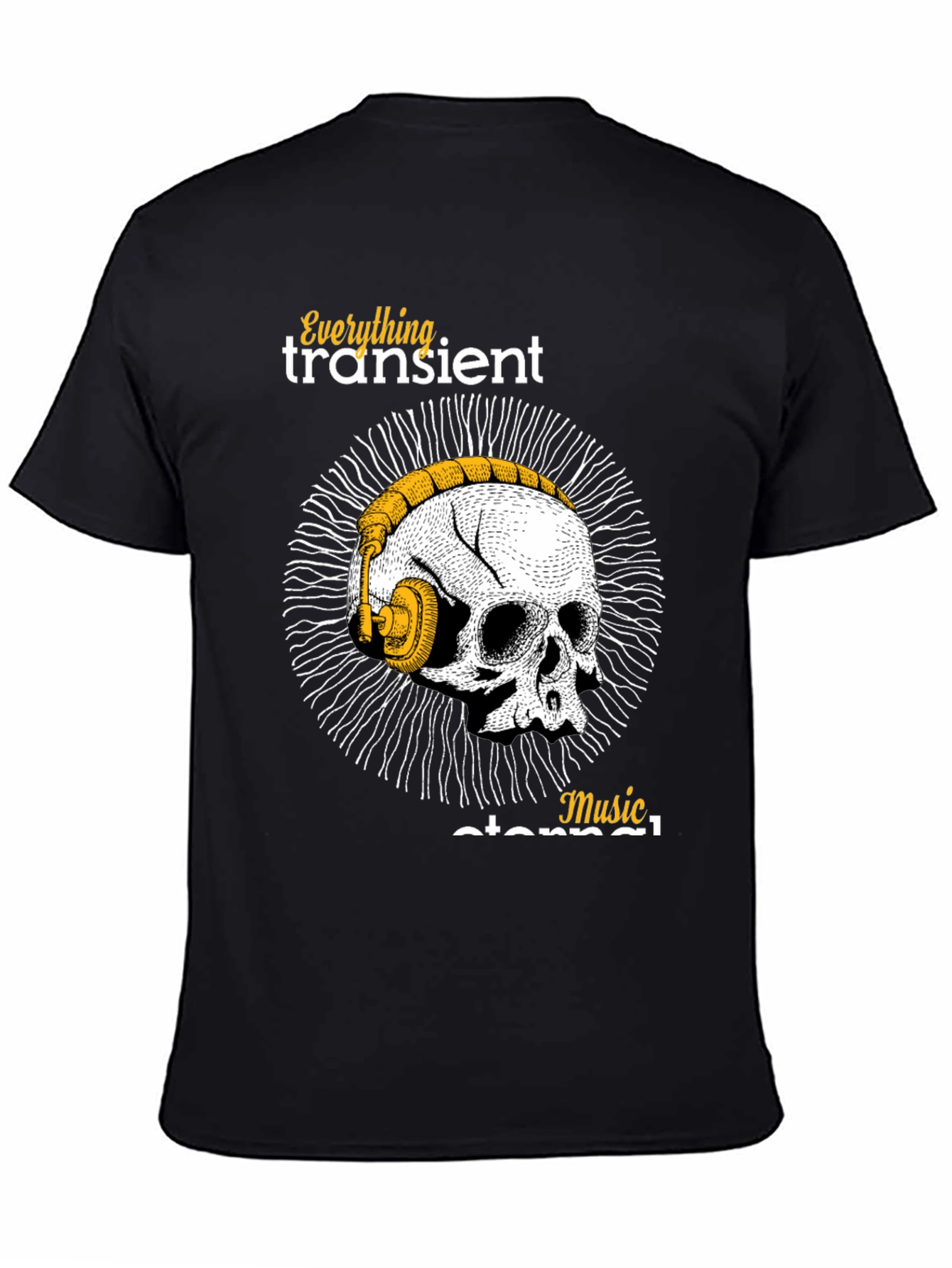 Skull & Headphones Graphic T-Shirt - Music Forever!