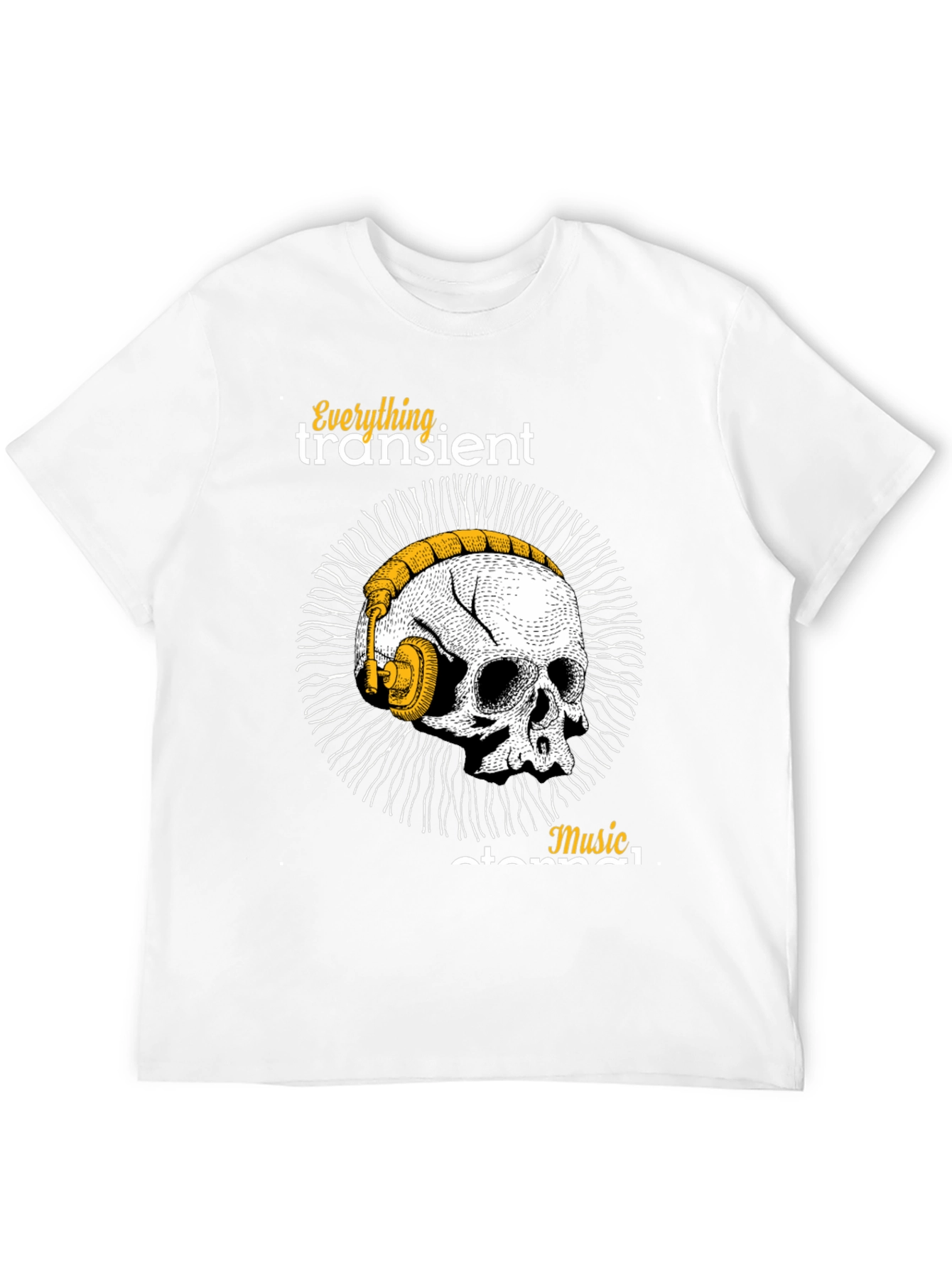Skull & Headphones Graphic T-Shirt - Music Forever!