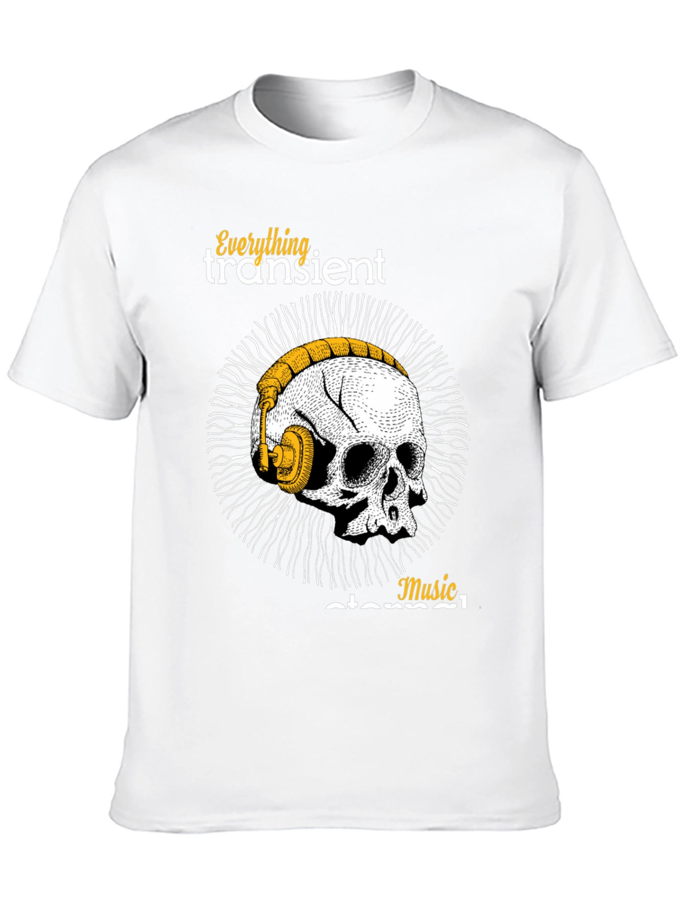 Skull & Headphones Graphic T-Shirt - Music Forever!