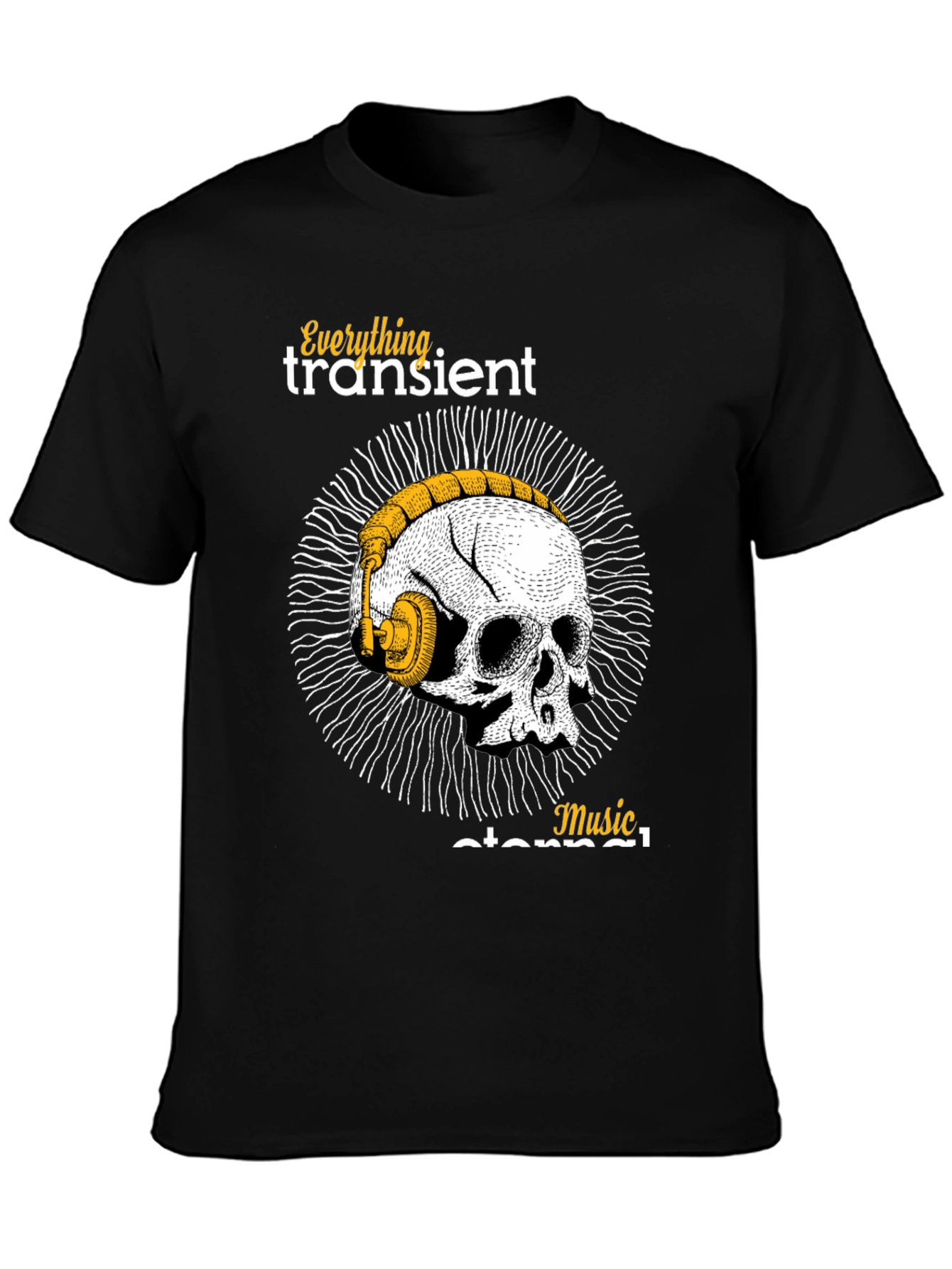 Skull & Headphones Graphic T-Shirt - Music Forever!