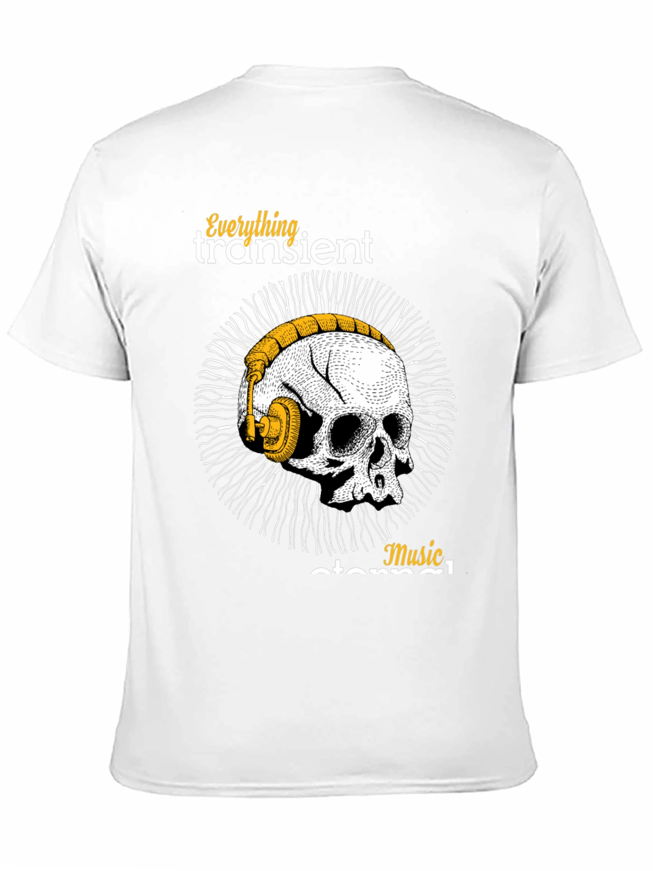 Skull & Headphones Graphic T-Shirt - Music Forever!